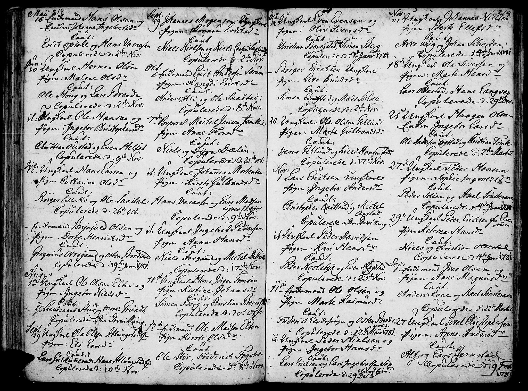 Stange prestekontor, AV/SAH-PREST-002/K/L0006: Parish register (official) no. 6, 1762-1787, p. 218-219