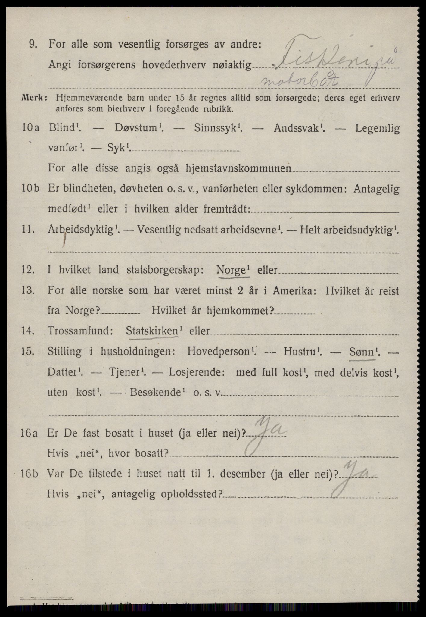 SAT, 1920 census for Sandøy, 1920, p. 2295