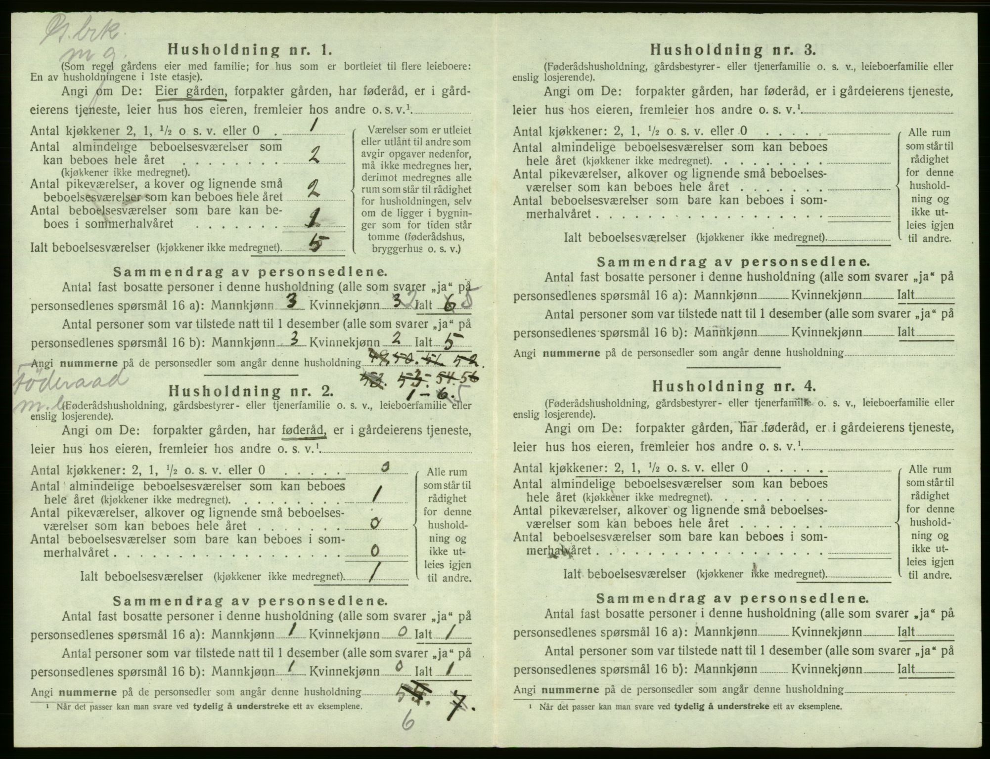 SAB, 1920 census for Granvin, 1920, p. 39