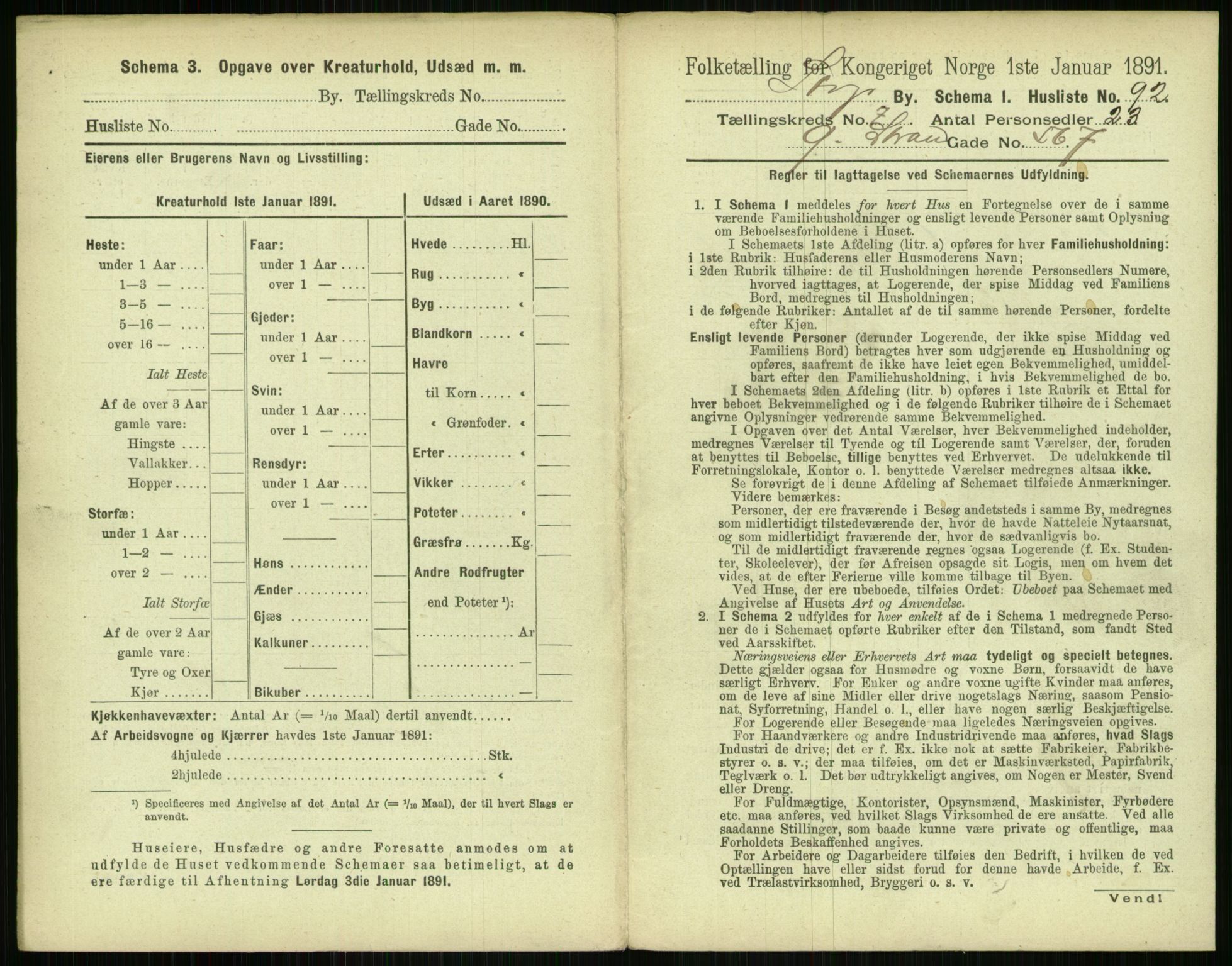 RA, 1891 census for 1103 Stavanger, 1891, p. 1477