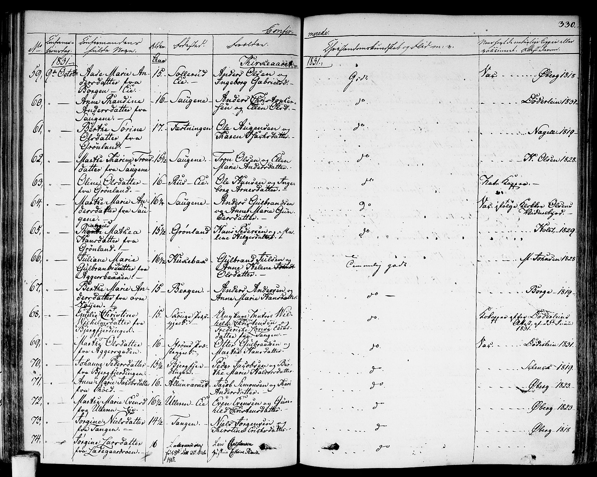 Aker prestekontor kirkebøker, AV/SAO-A-10861/F/L0013: Parish register (official) no. 13, 1828-1837, p. 330