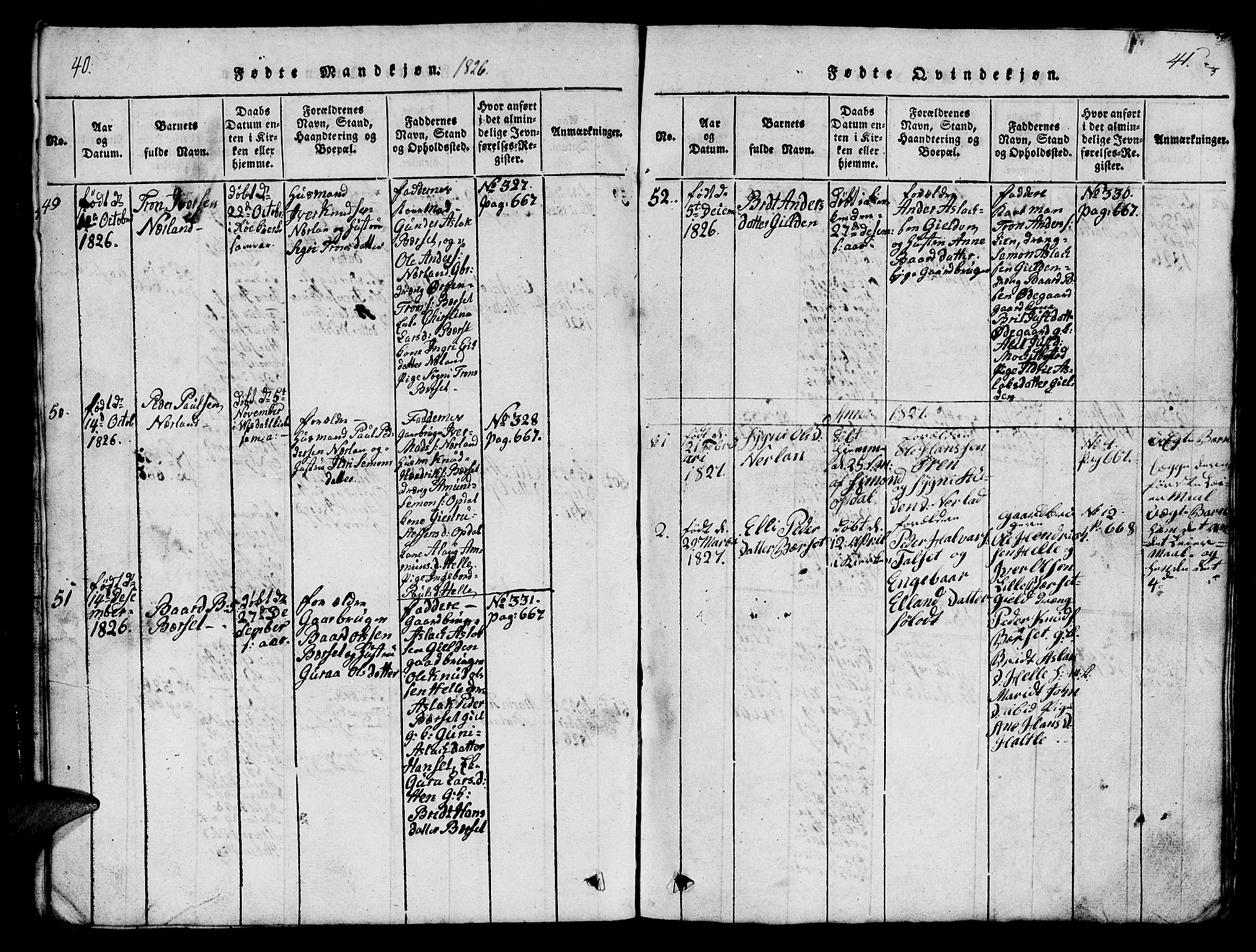 Ministerialprotokoller, klokkerbøker og fødselsregistre - Møre og Romsdal, SAT/A-1454/554/L0644: Parish register (copy) no. 554C01, 1818-1851, p. 40-41