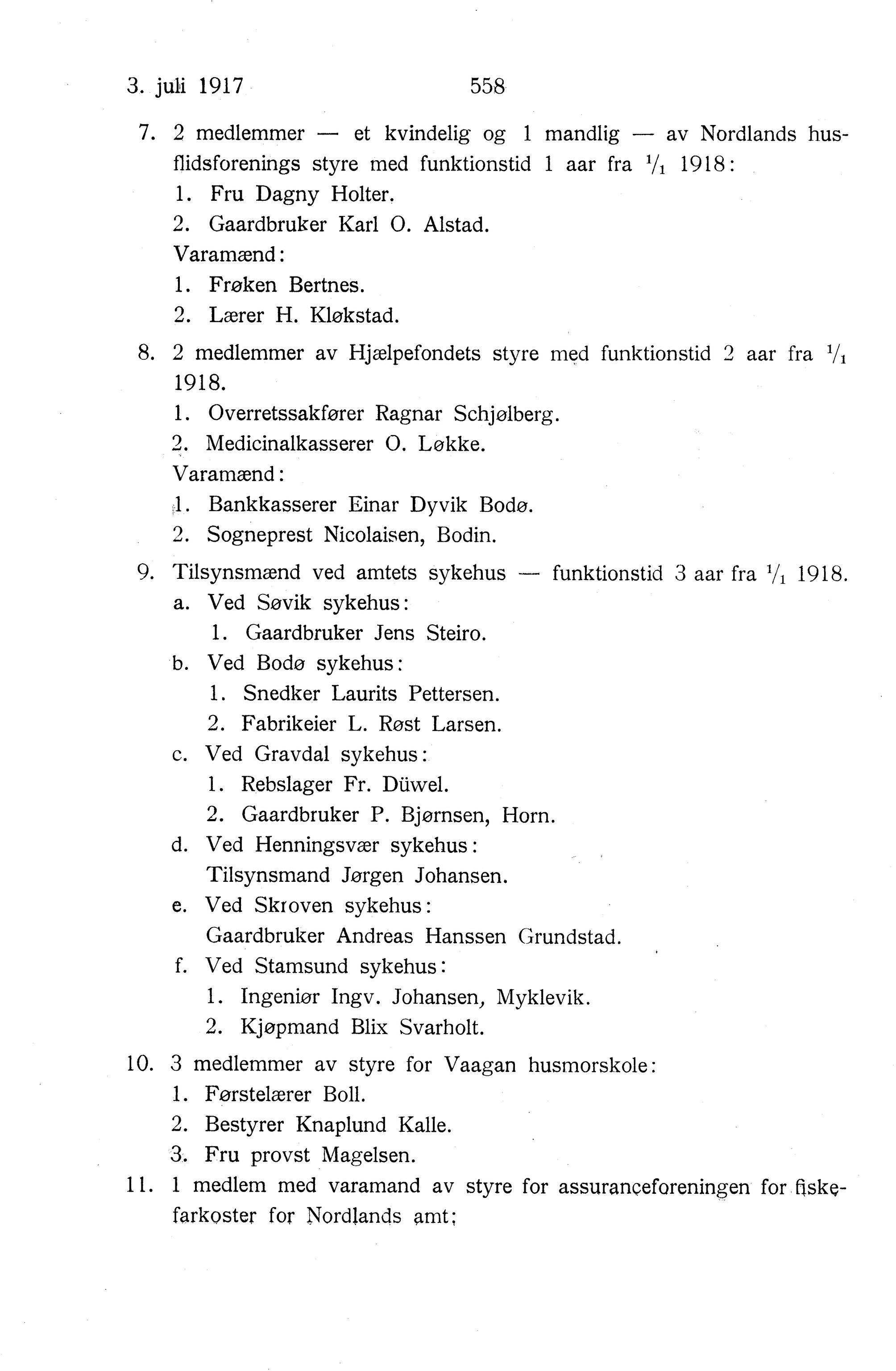 Nordland Fylkeskommune. Fylkestinget, AIN/NFK-17/176/A/Ac/L0040: Fylkestingsforhandlinger 1917, 1917