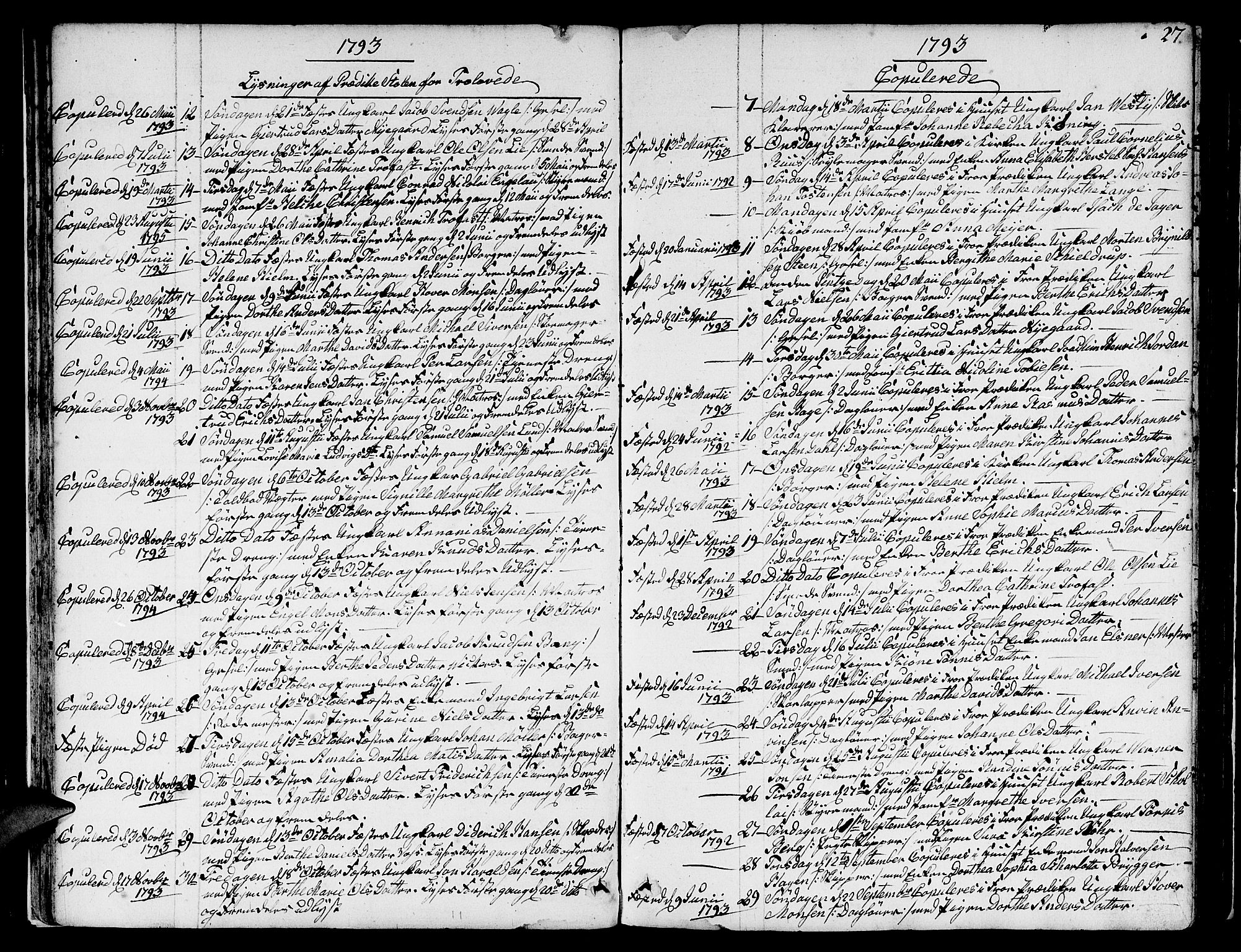 Nykirken Sokneprestembete, SAB/A-77101/H/Hab: Parish register (copy) no. A 2, 1782-1847, p. 27