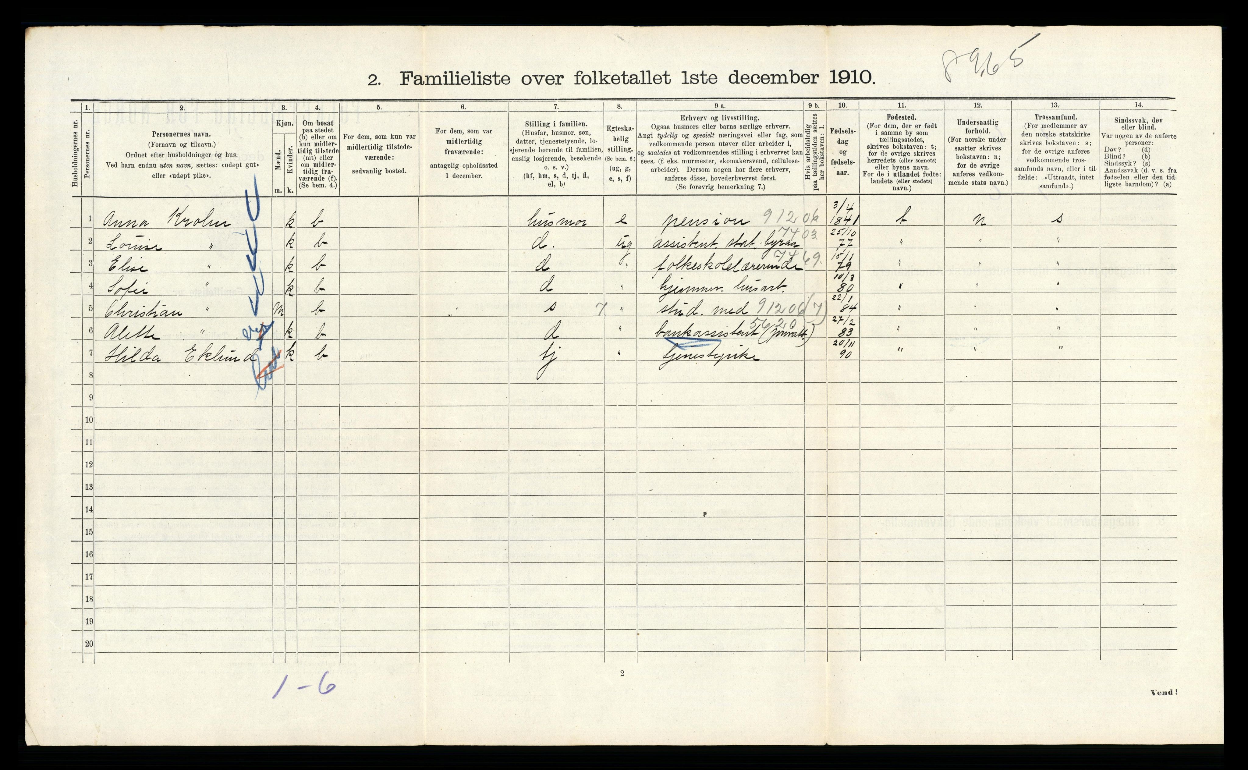 RA, 1910 census for Kristiania, 1910, p. 94858