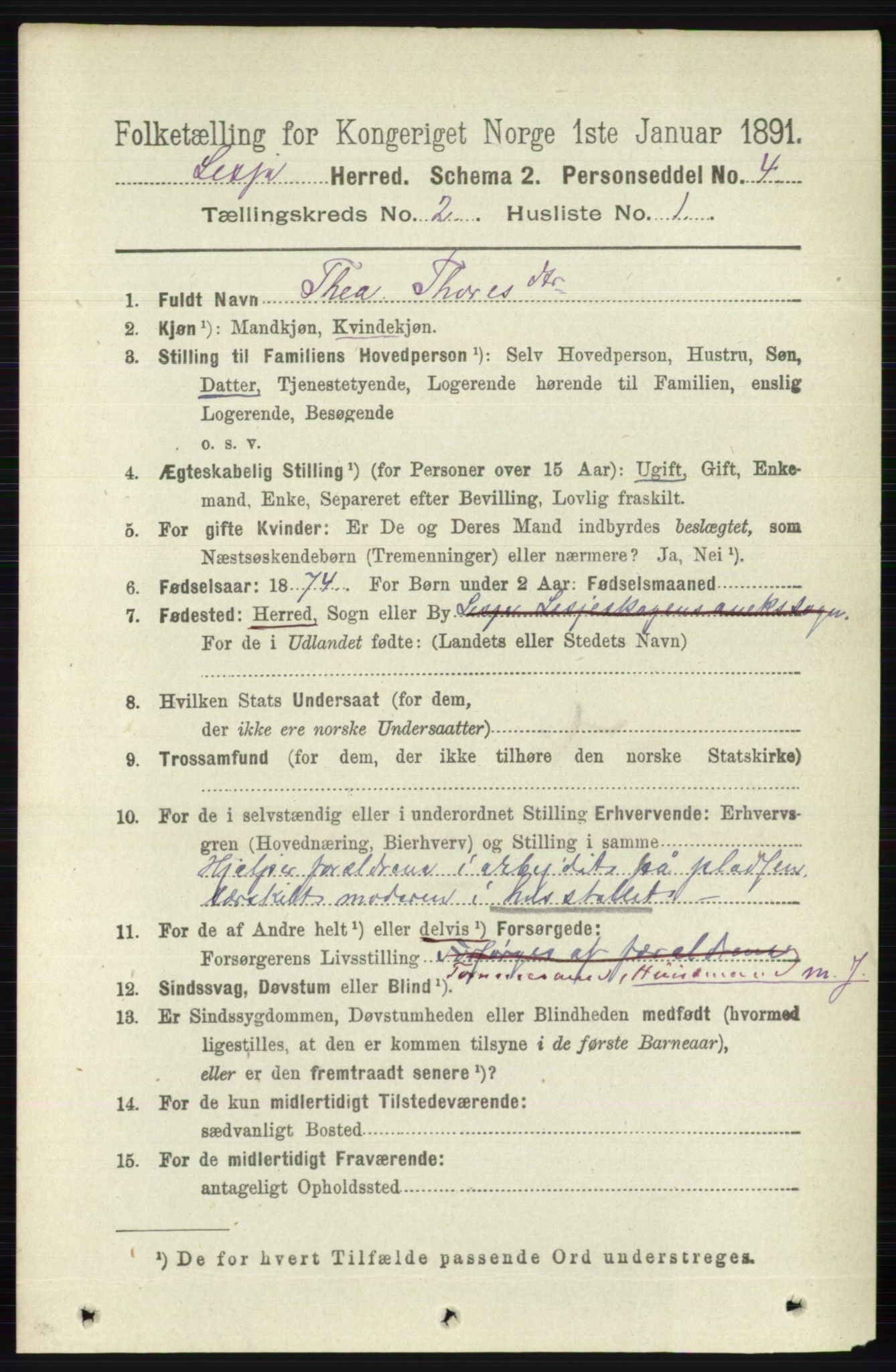 RA, 1891 census for 0512 Lesja, 1891, p. 399