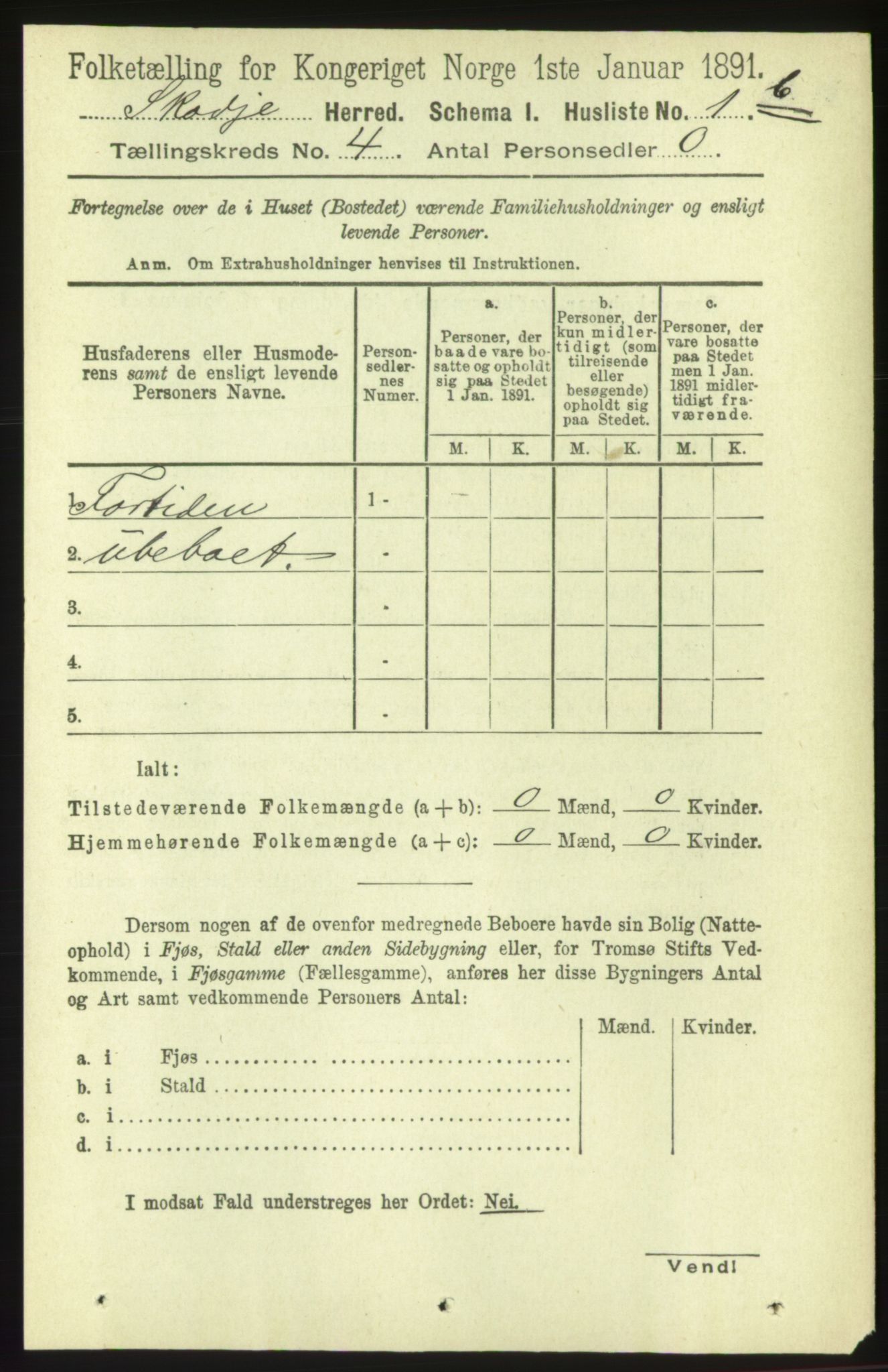 RA, 1891 census for 1529 Skodje, 1891, p. 560