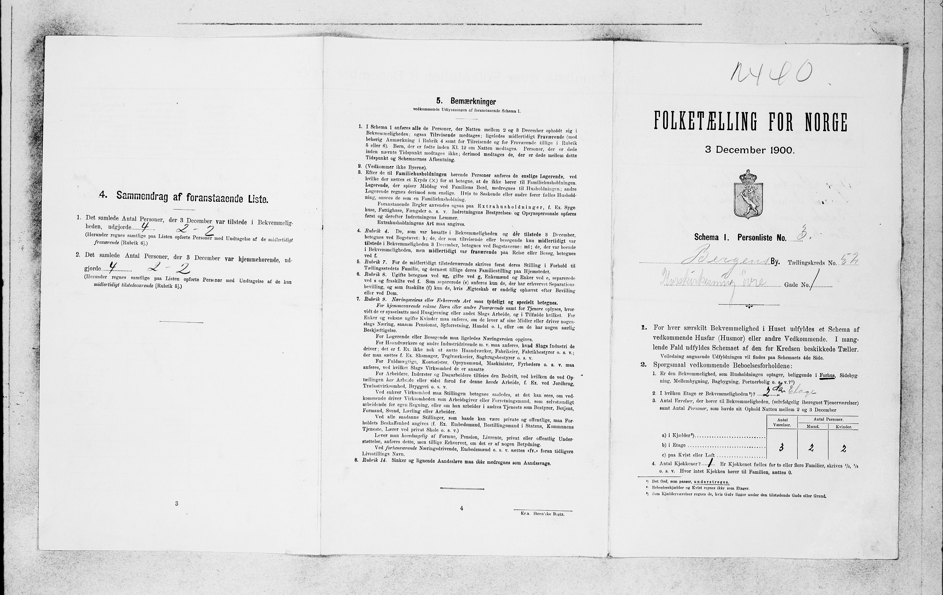 SAB, 1900 census for Bergen, 1900, p. 10245