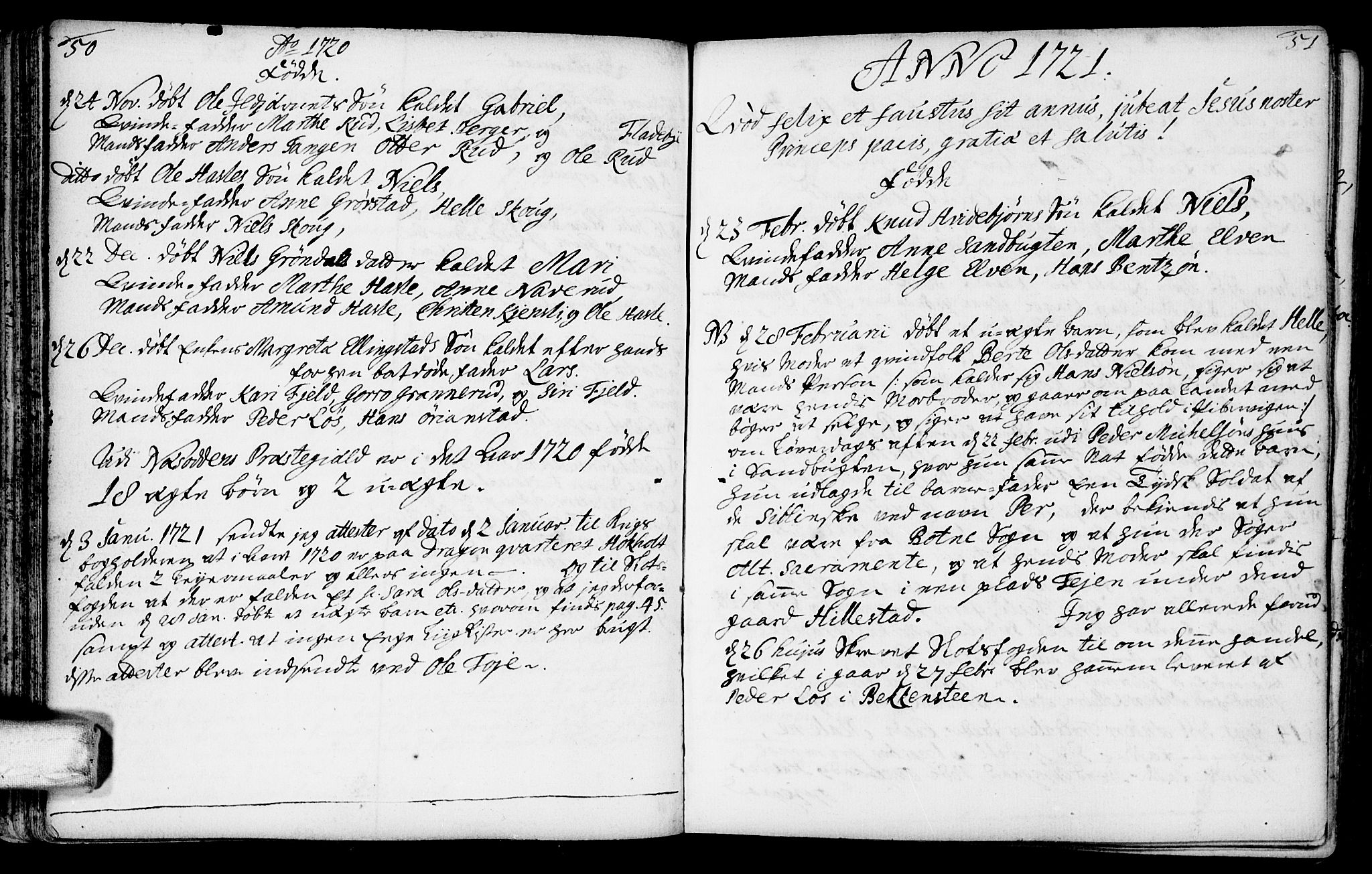 Nesodden prestekontor Kirkebøker, AV/SAO-A-10013/F/Fa/L0001: Parish register (official) no. I 1, 1709-1750, p. 50-51