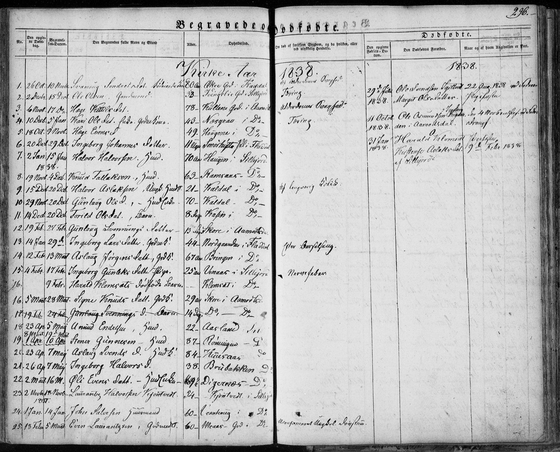 Seljord kirkebøker, SAKO/A-20/F/Fa/L0011: Parish register (official) no. I 11, 1831-1849, p. 296