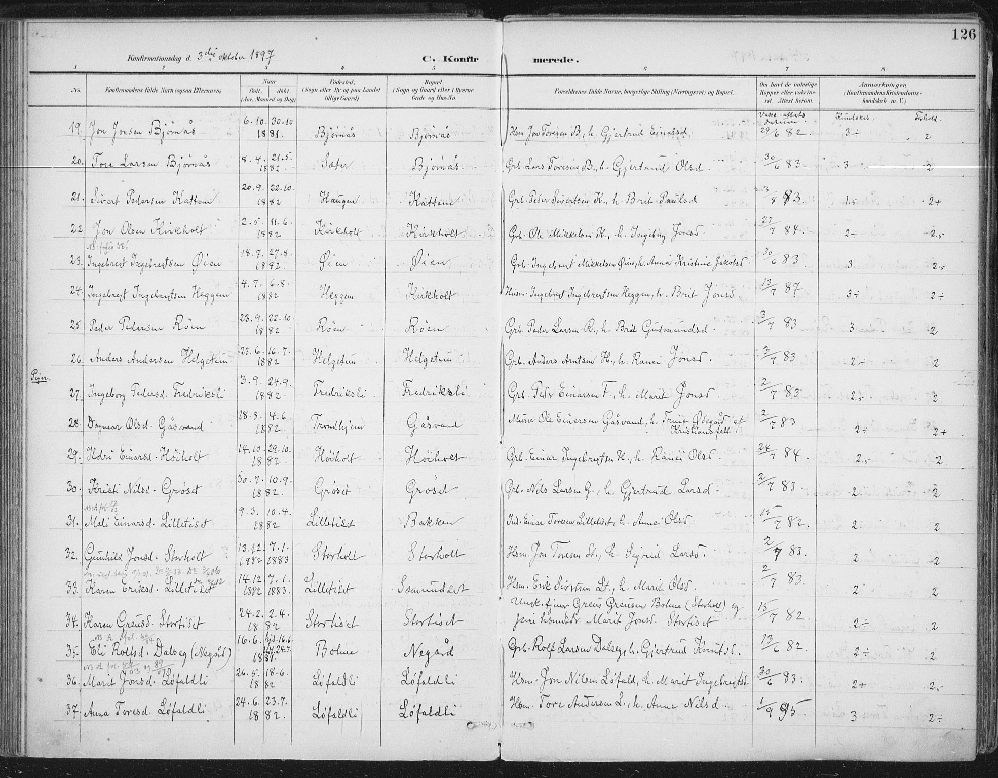 Ministerialprotokoller, klokkerbøker og fødselsregistre - Møre og Romsdal, AV/SAT-A-1454/598/L1072: Parish register (official) no. 598A06, 1896-1910, p. 126