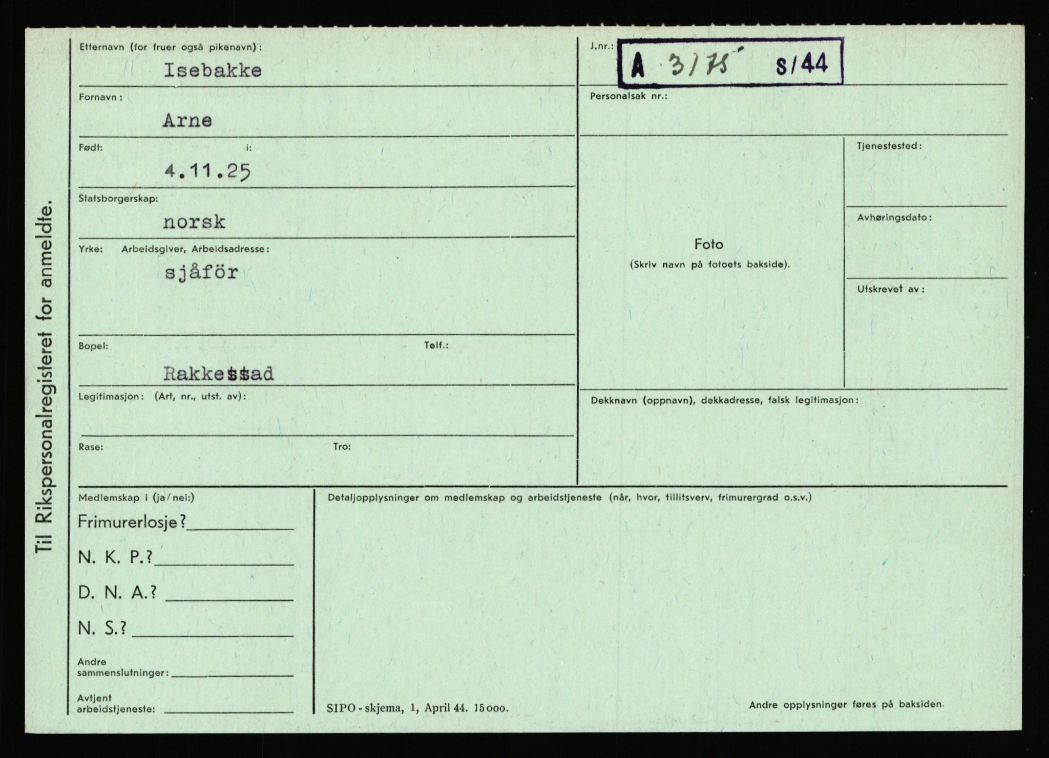 Statspolitiet - Hovedkontoret / Osloavdelingen, AV/RA-S-1329/C/Ca/L0007: Hol - Joelsen, 1943-1945, p. 2597