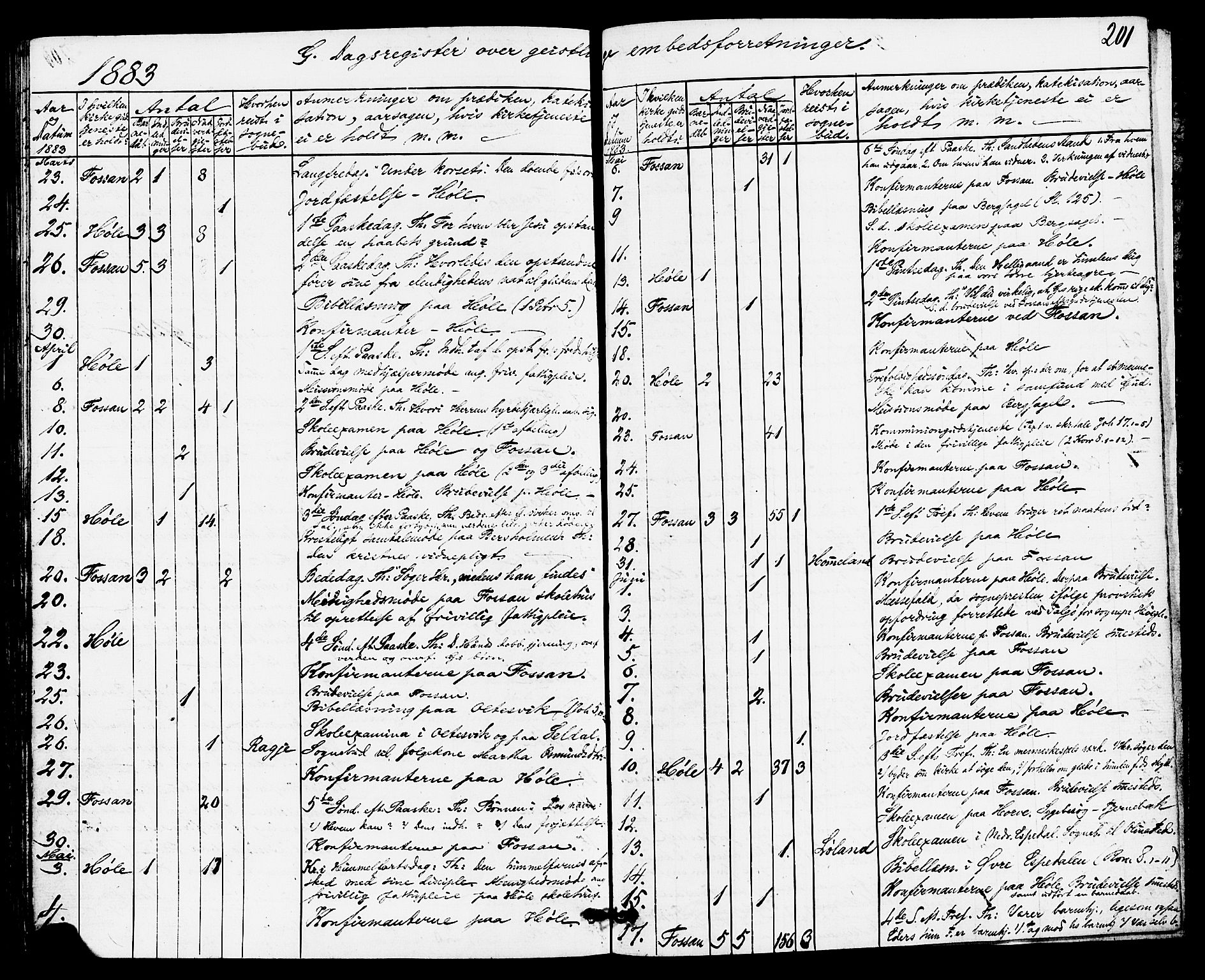 Høgsfjord sokneprestkontor, AV/SAST-A-101624/H/Ha/Haa/L0004: Parish register (official) no. A 4, 1876-1884, p. 201