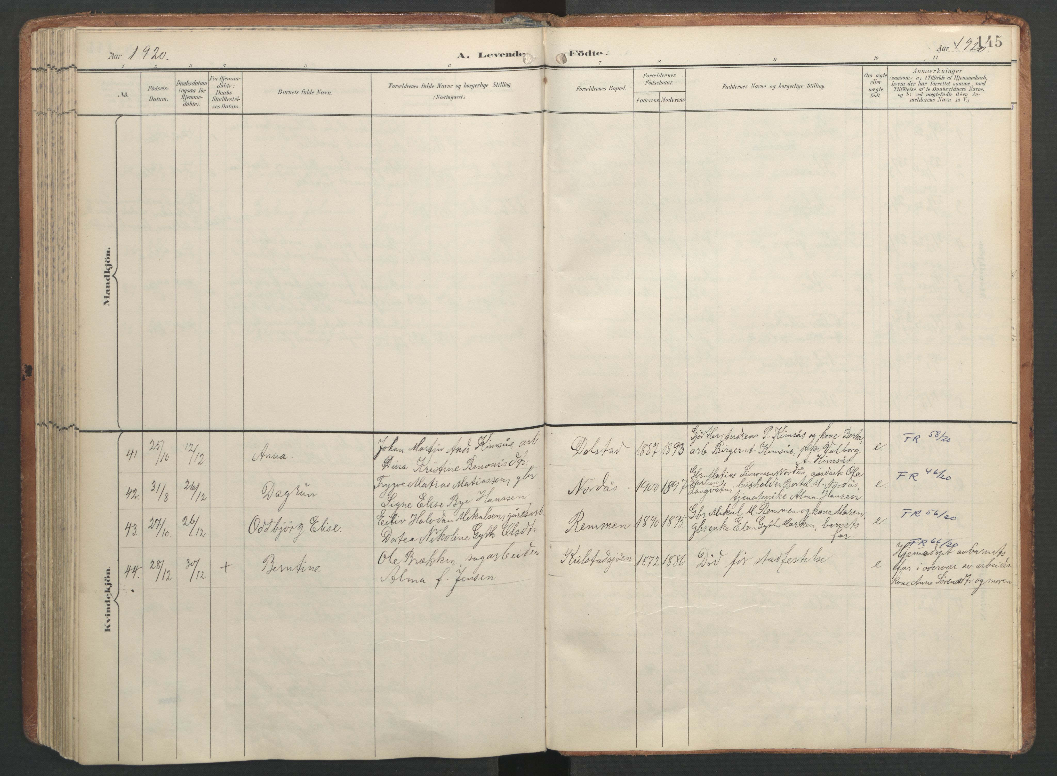 Ministerialprotokoller, klokkerbøker og fødselsregistre - Nordland, SAT/A-1459/820/L0297: Parish register (official) no. 820A18, 1897-1917, p. 145