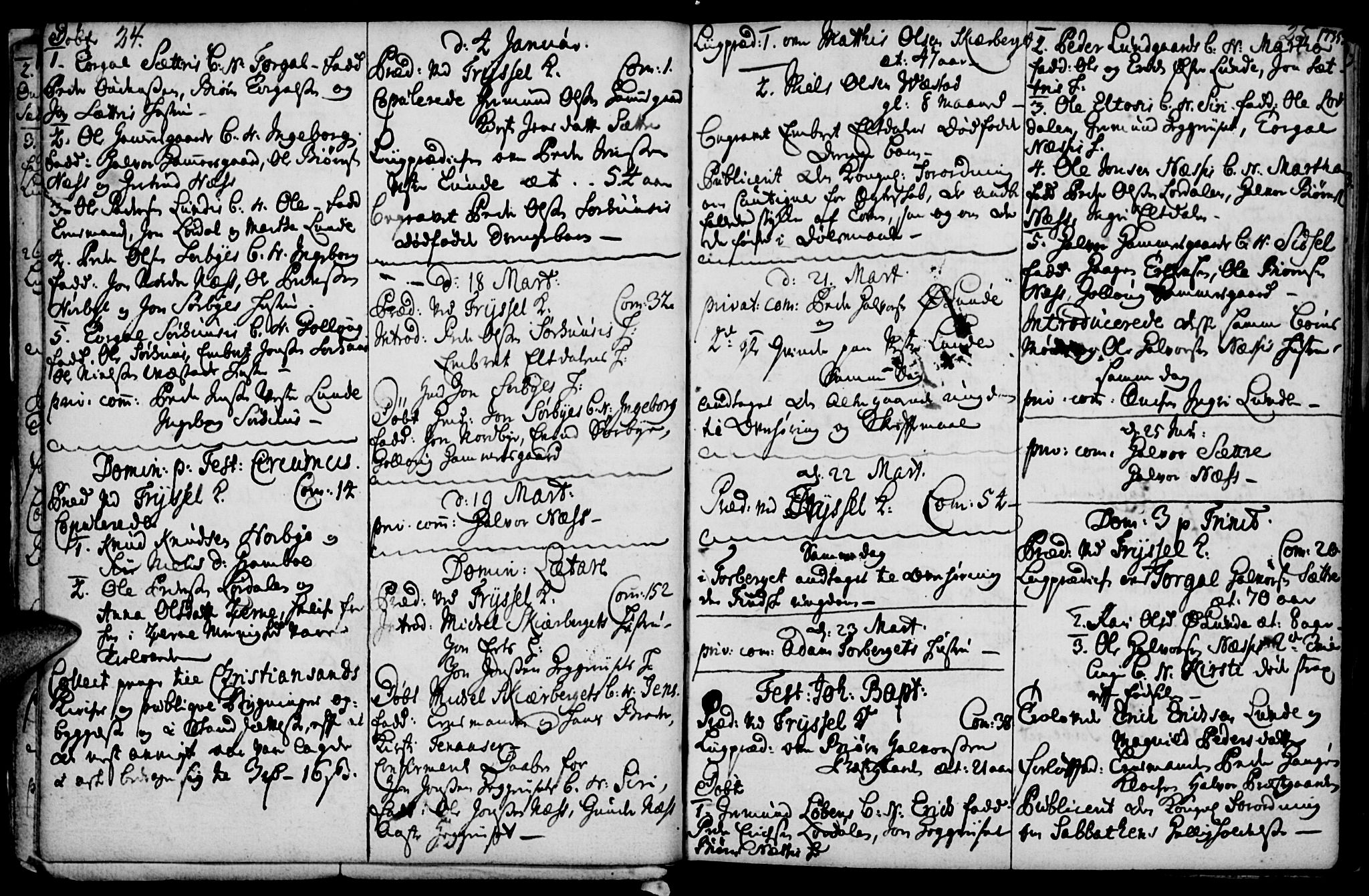 Elverum prestekontor, SAH/PREST-044/H/Ha/Haa/L0001: Parish register (official) no. 1, 1730-1760, p. 24-25