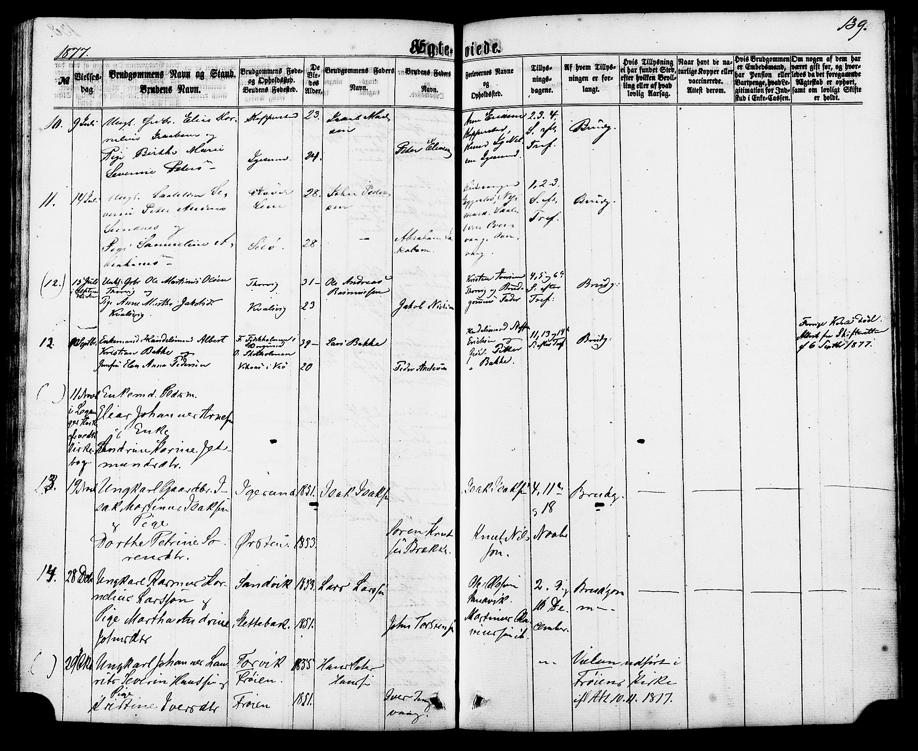 Ministerialprotokoller, klokkerbøker og fødselsregistre - Møre og Romsdal, SAT/A-1454/507/L0071: Parish register (official) no. 507A06, 1863-1878, p. 139