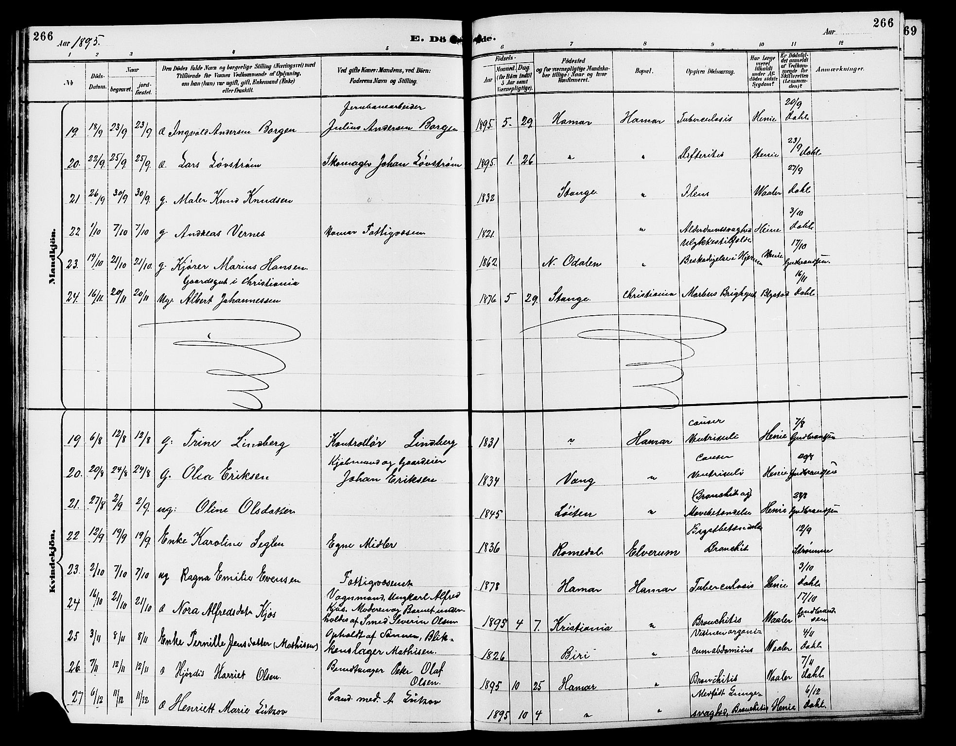 Vang prestekontor, Hedmark, AV/SAH-PREST-008/H/Ha/Hab/L0013: Parish register (copy) no. 13, 1890-1899, p. 266