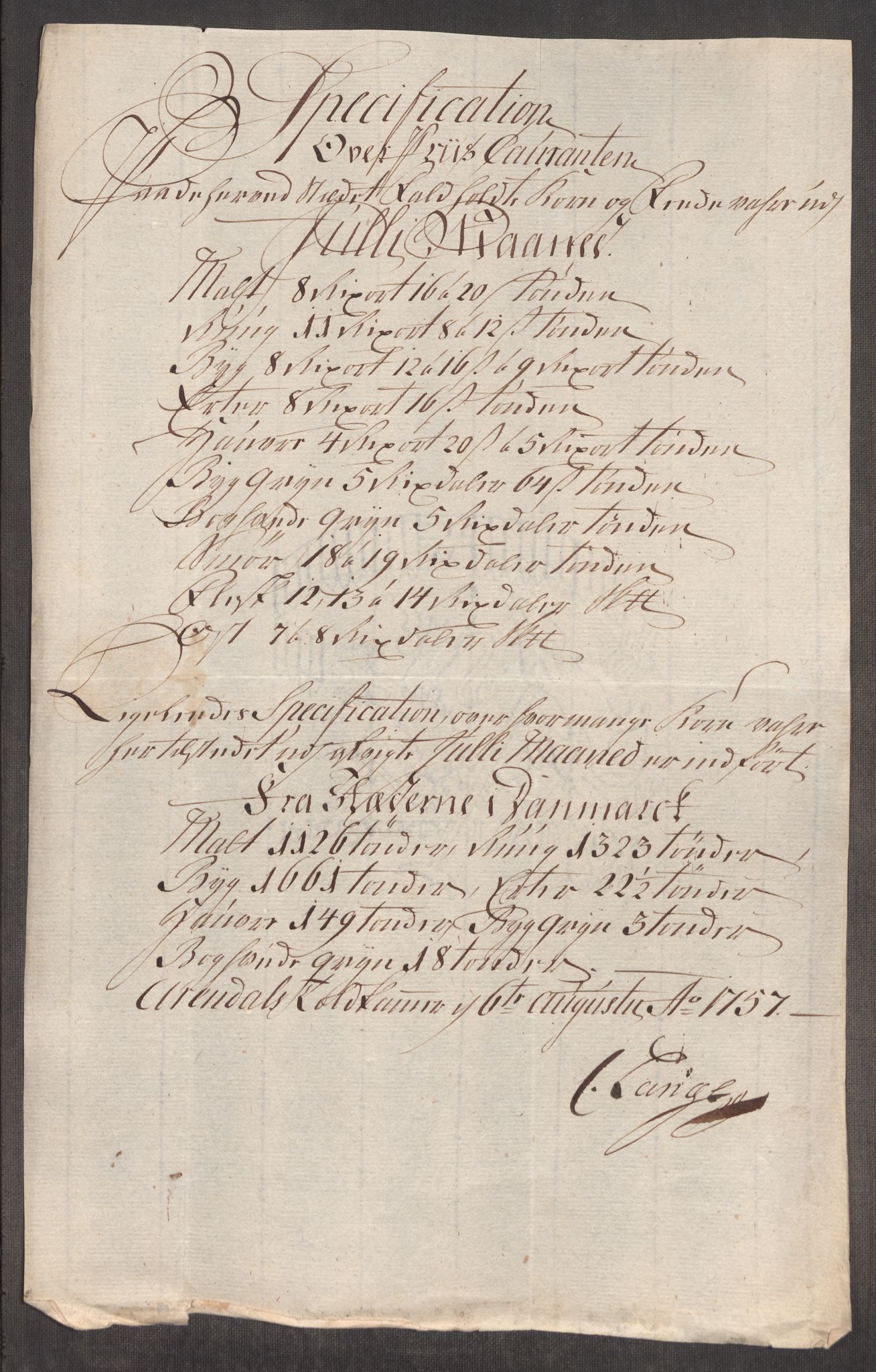 Rentekammeret inntil 1814, Realistisk ordnet avdeling, AV/RA-EA-4070/Oe/L0005: [Ø1]: Priskuranter, 1753-1757, p. 894