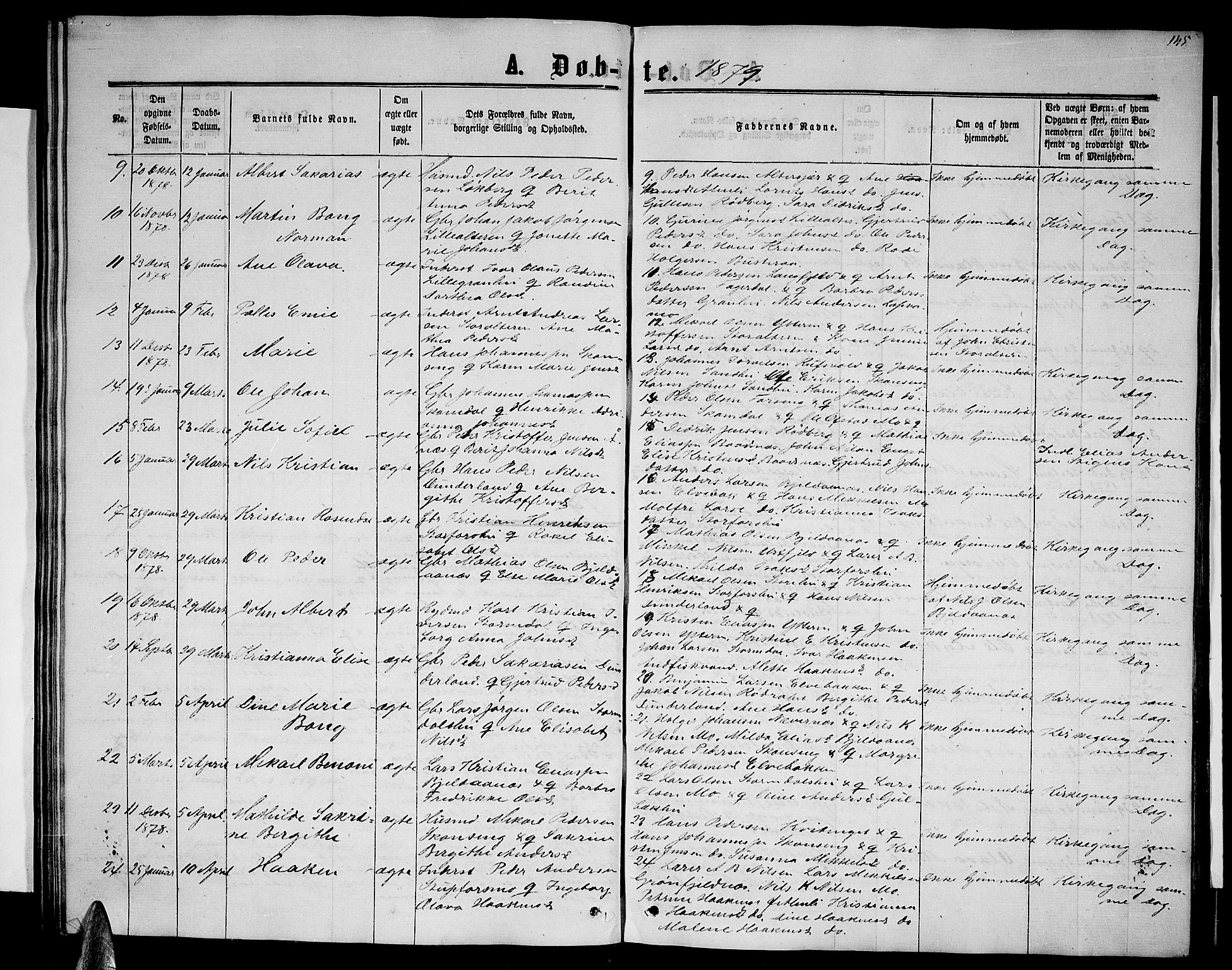 Ministerialprotokoller, klokkerbøker og fødselsregistre - Nordland, SAT/A-1459/827/L0415: Parish register (copy) no. 827C04, 1864-1886, p. 145