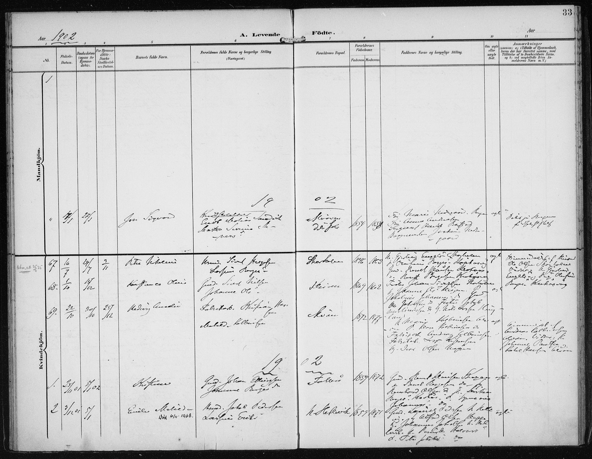 Askøy Sokneprestembete, SAB/A-74101/H/Ha/Haa/Haac/L0001: Parish register (official) no. C 1, 1899-1905, p. 33