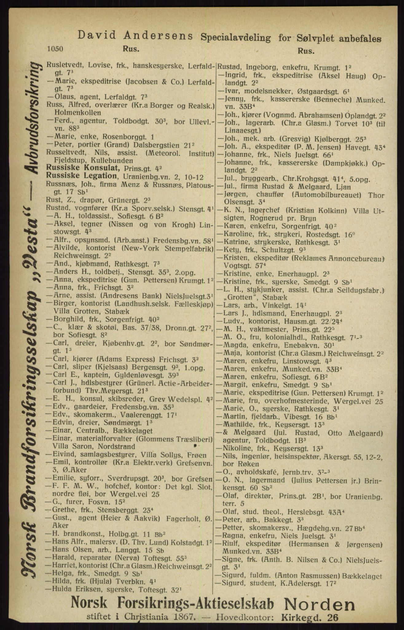 Kristiania/Oslo adressebok, PUBL/-, 1916, p. 1050