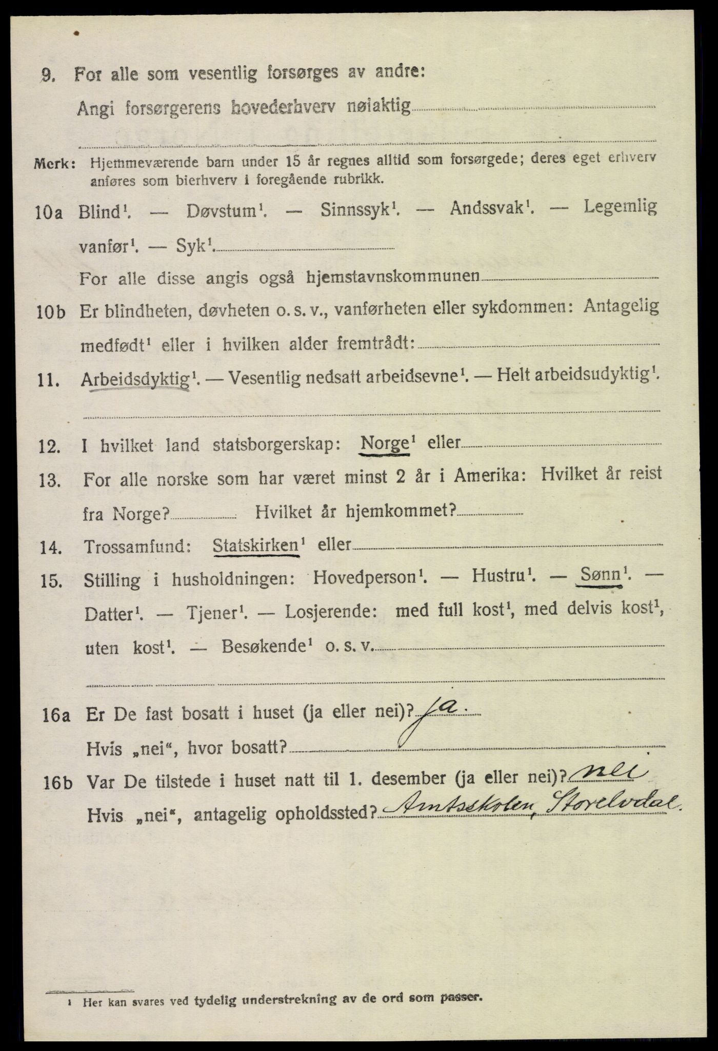 SAH, 1920 census for Elverum, 1920, p. 25723