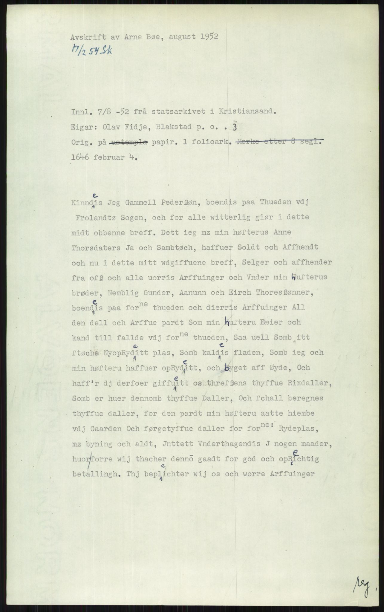 Samlinger til kildeutgivelse, Diplomavskriftsamlingen, AV/RA-EA-4053/H/Ha, p. 1864