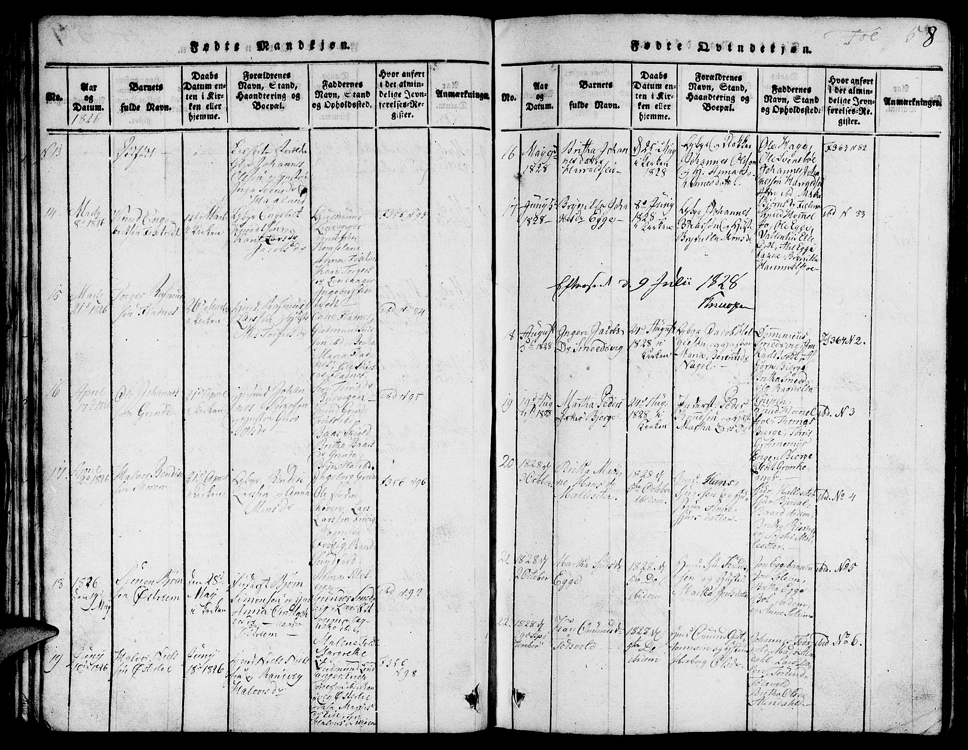 Skjold sokneprestkontor, AV/SAST-A-101847/H/Ha/Hab/L0001: Parish register (copy) no. B 1, 1815-1835, p. 58