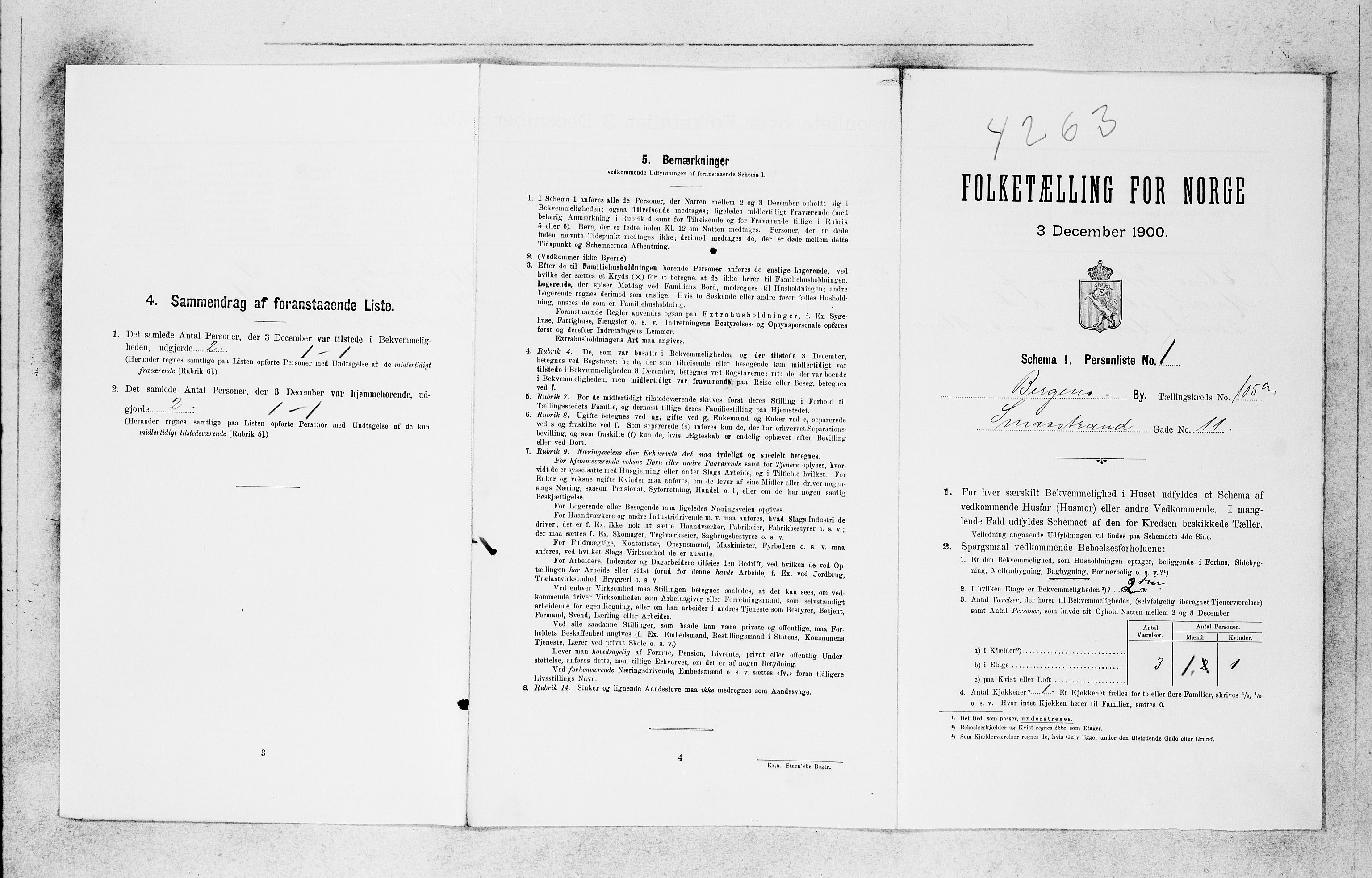 SAB, 1900 census for Bergen, 1900, p. 21864