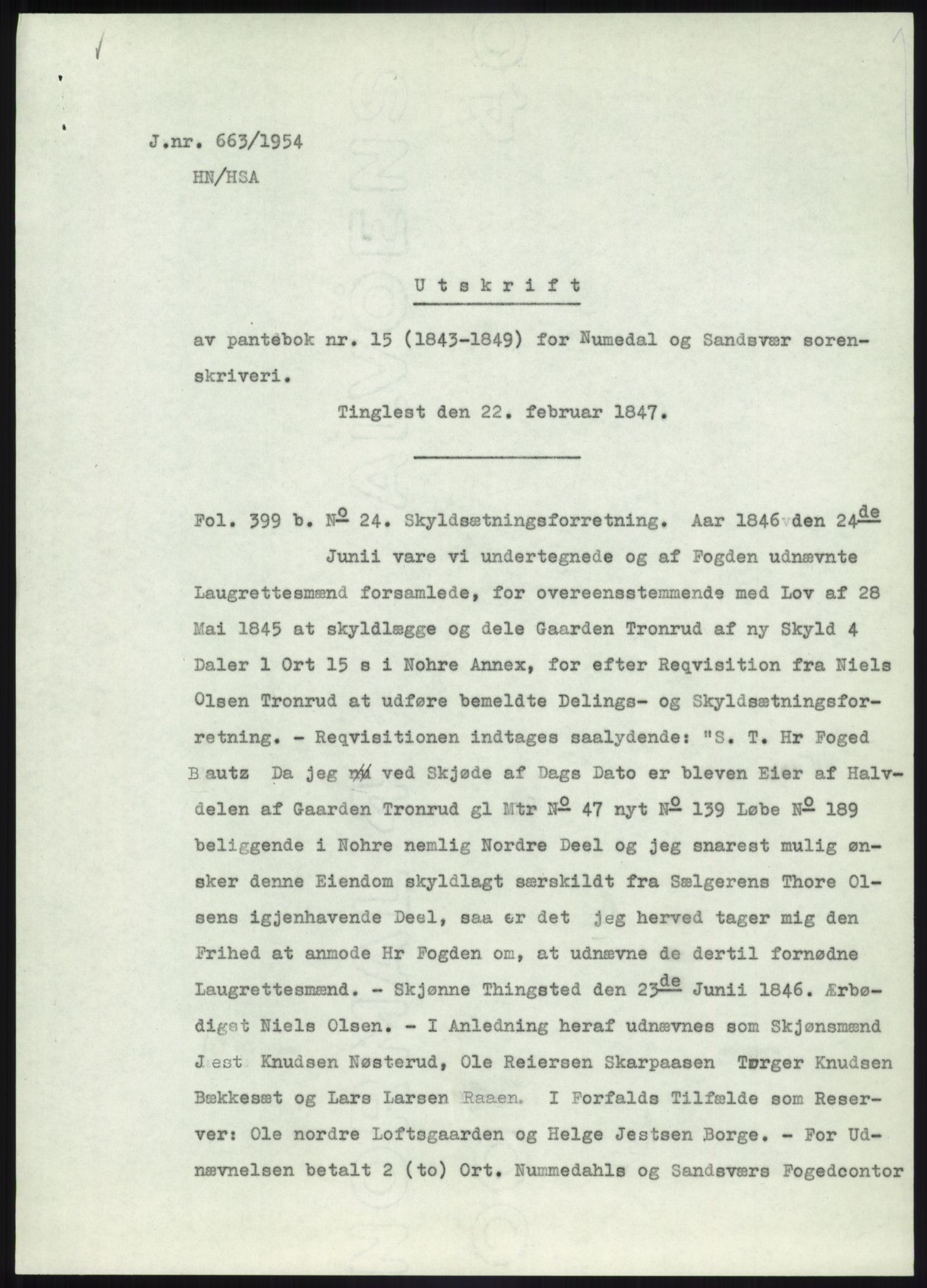 Statsarkivet i Kongsberg, SAKO/A-0001, 1944-1954, p. 290