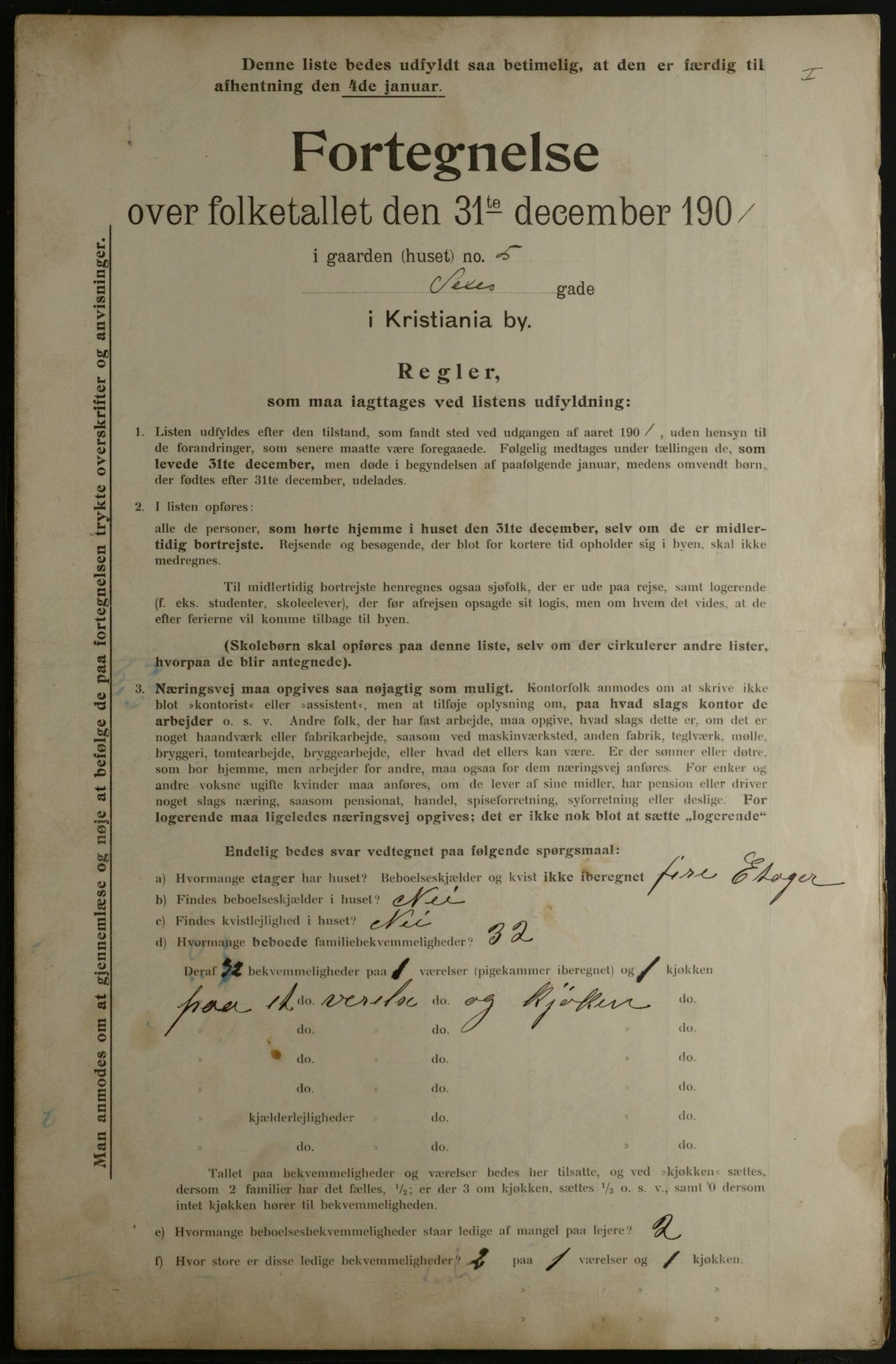 OBA, Municipal Census 1901 for Kristiania, 1901, p. 14583