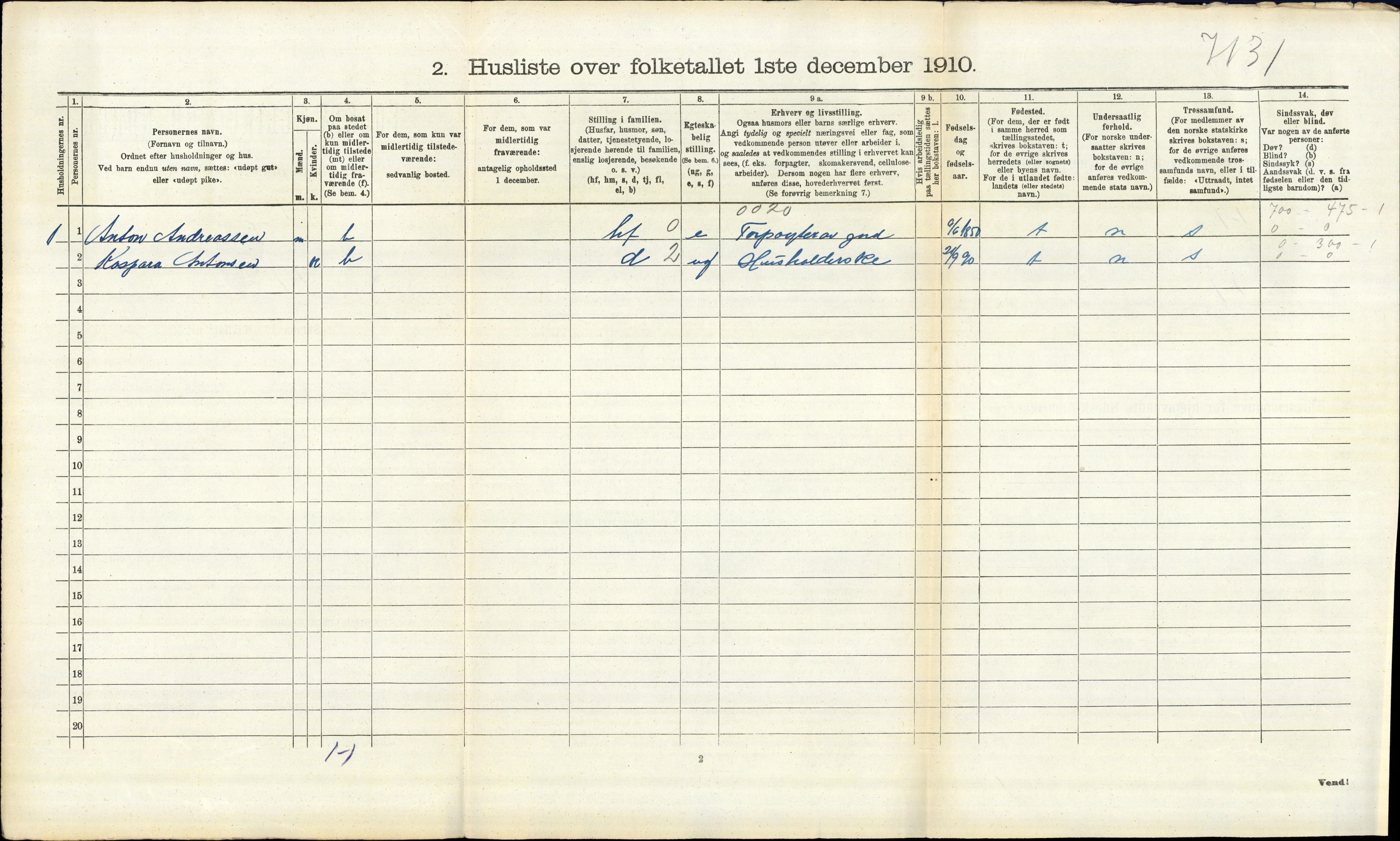 RA, 1910 census for Askim, 1910, p. 142