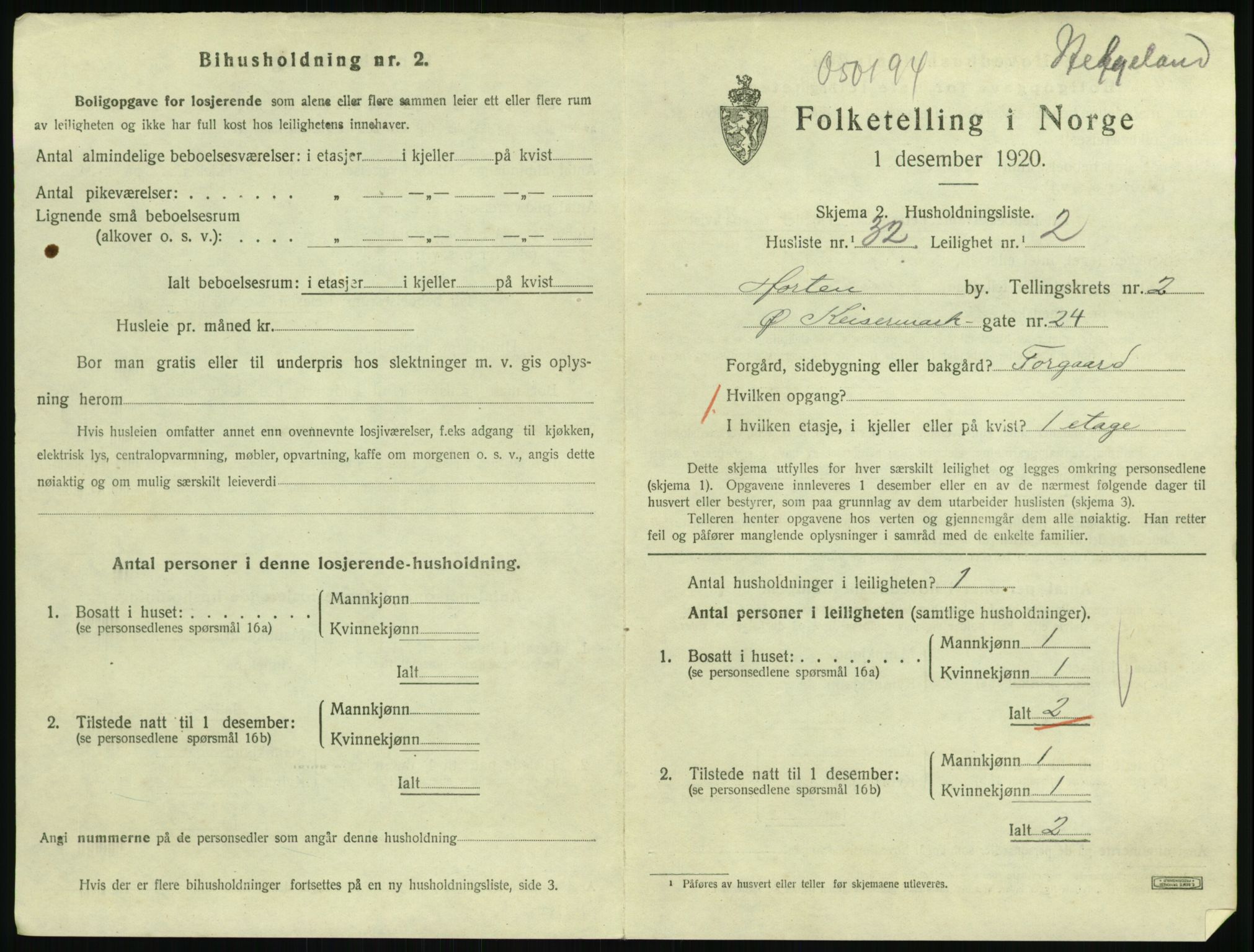 SAKO, 1920 census for Horten, 1920, p. 4235