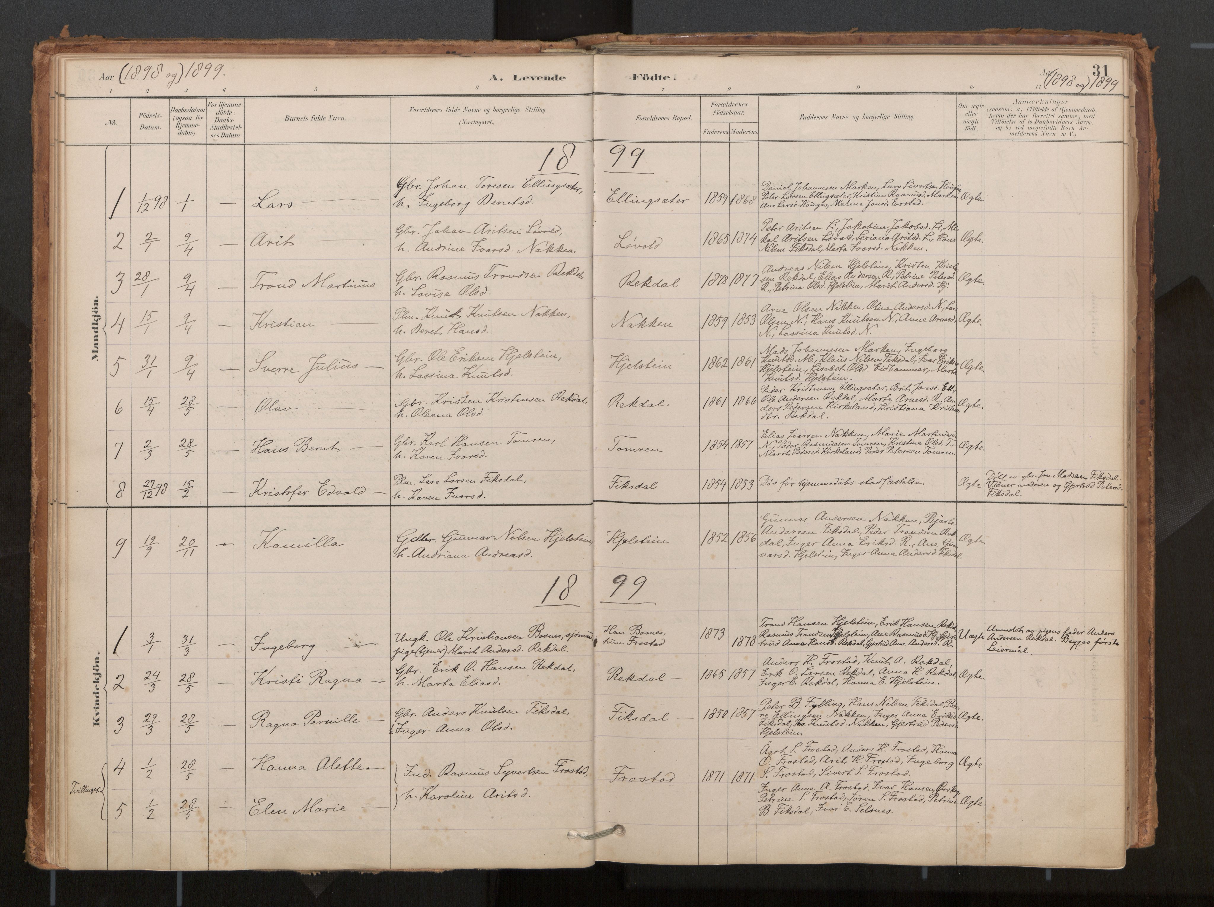 Ministerialprotokoller, klokkerbøker og fødselsregistre - Møre og Romsdal, AV/SAT-A-1454/540/L0540a: Parish register (official) no. 540A02, 1884-1908, p. 31