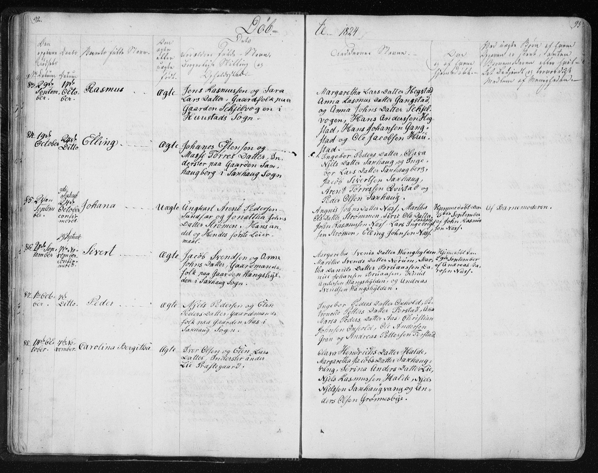 Ministerialprotokoller, klokkerbøker og fødselsregistre - Nord-Trøndelag, AV/SAT-A-1458/730/L0276: Parish register (official) no. 730A05, 1822-1830, p. 92-93