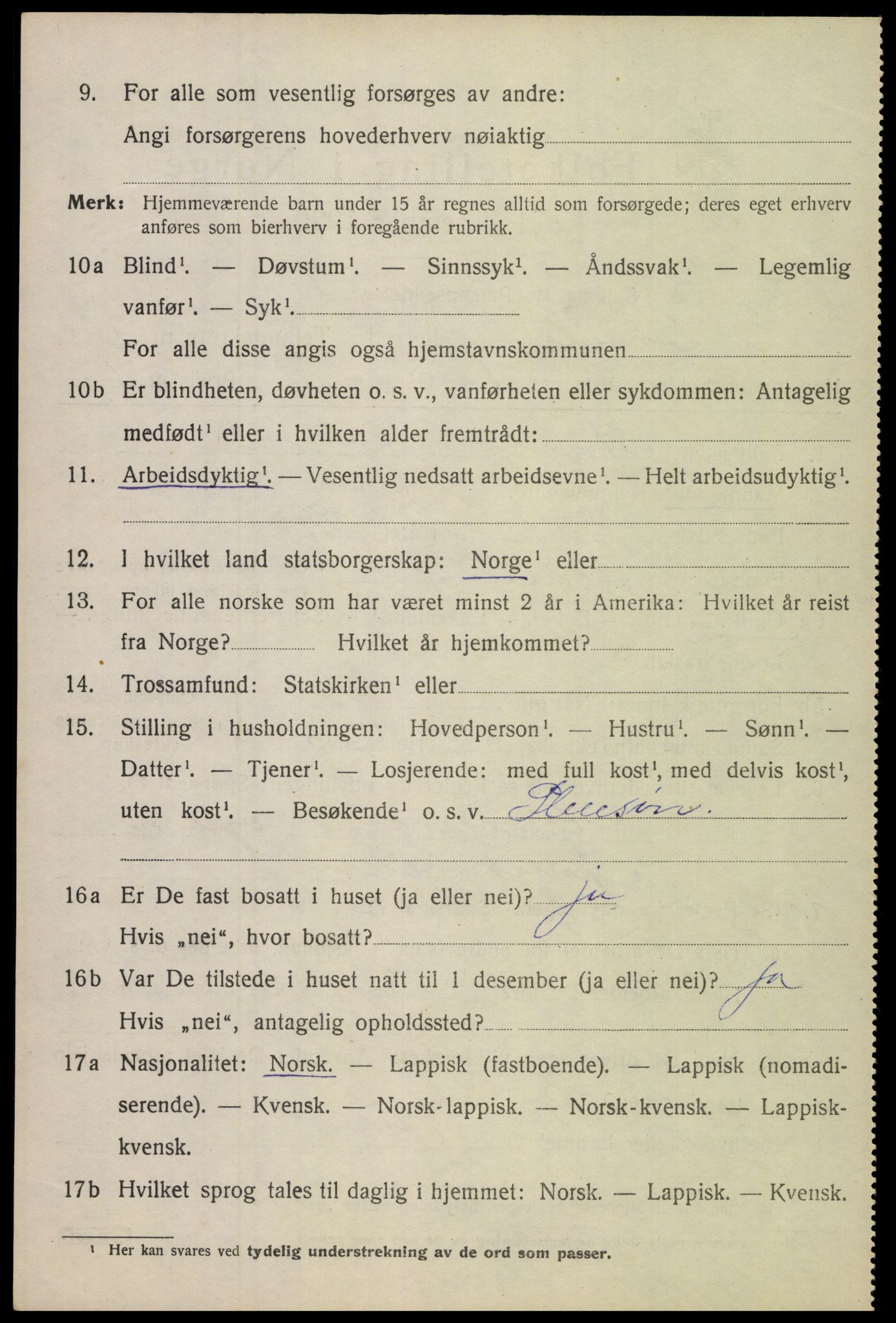 SAT, 1920 census for Lødingen, 1920, p. 1602