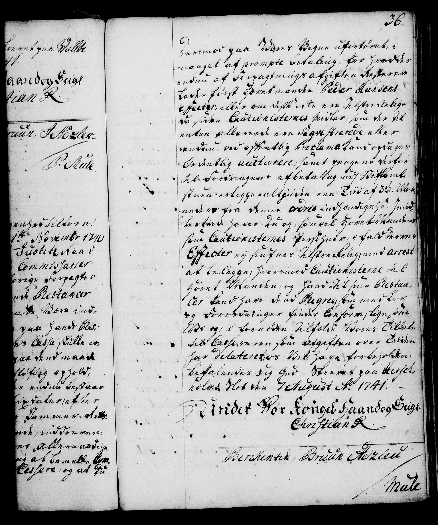 Rentekammeret, Kammerkanselliet, AV/RA-EA-3111/G/Gg/Gga/L0005: Norsk ekspedisjonsprotokoll med register (merket RK 53.5), 1741-1749, p. 36