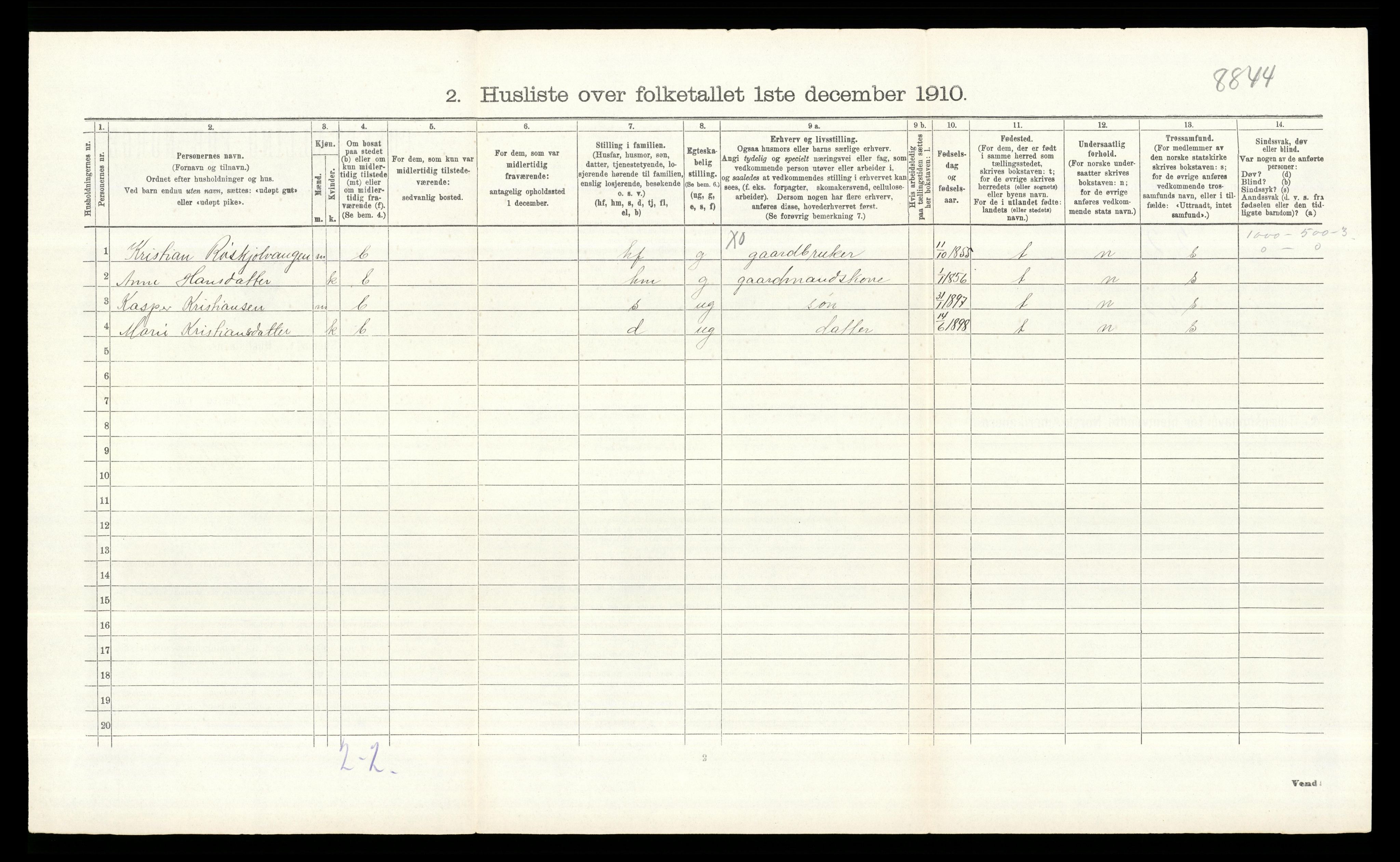 RA, 1910 census for Eidskog, 1910, p. 1569