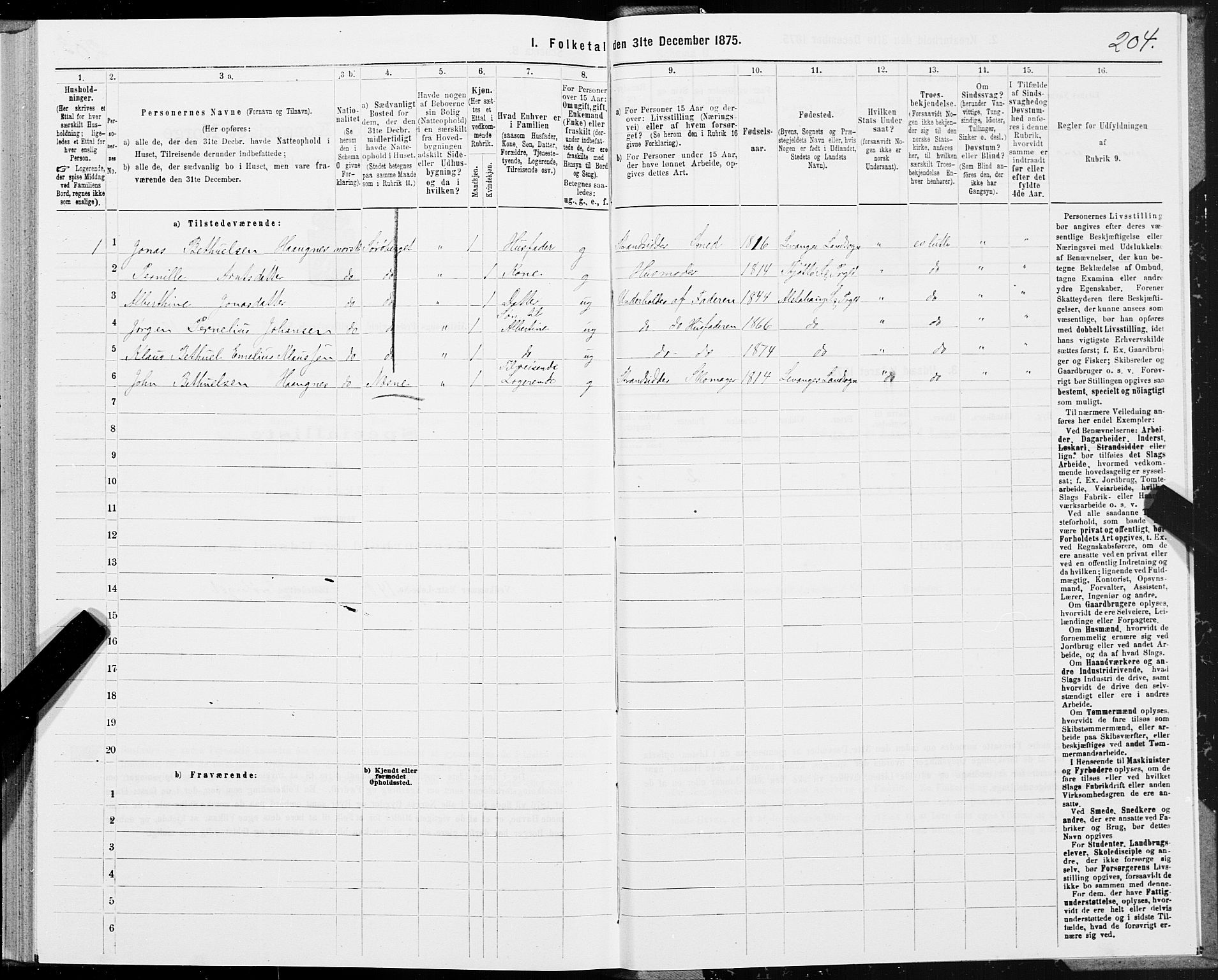 SAT, 1875 census for 1820P Alstahaug, 1875, p. 1804