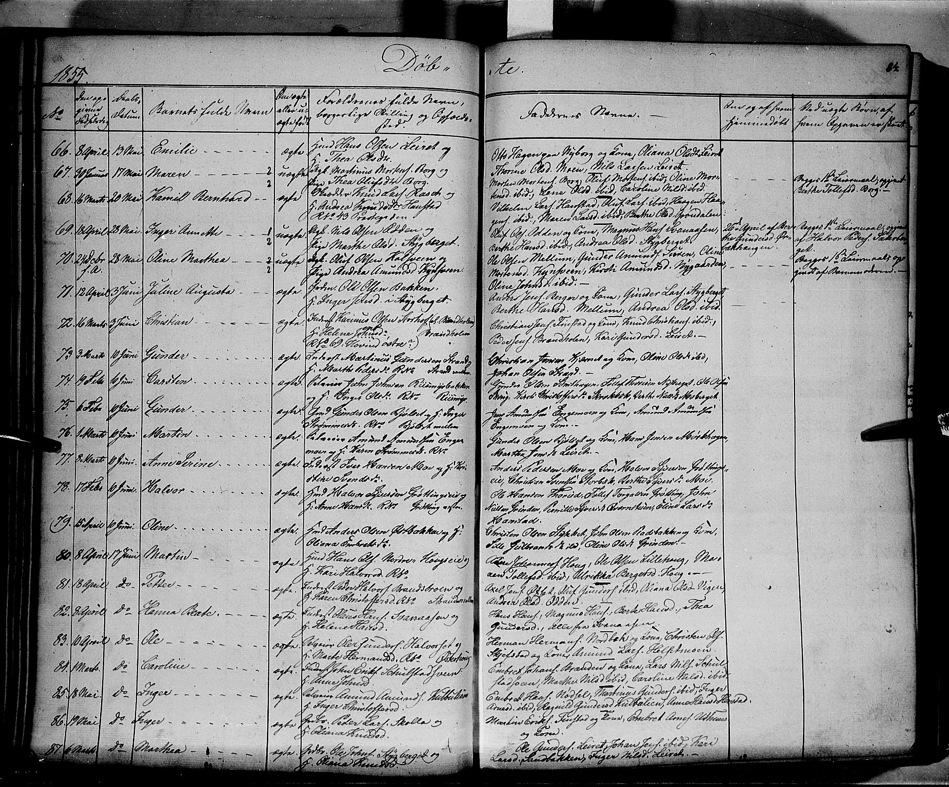 Elverum prestekontor, AV/SAH-PREST-044/H/Ha/Haa/L0009: Parish register (official) no. 9, 1843-1856, p. 84