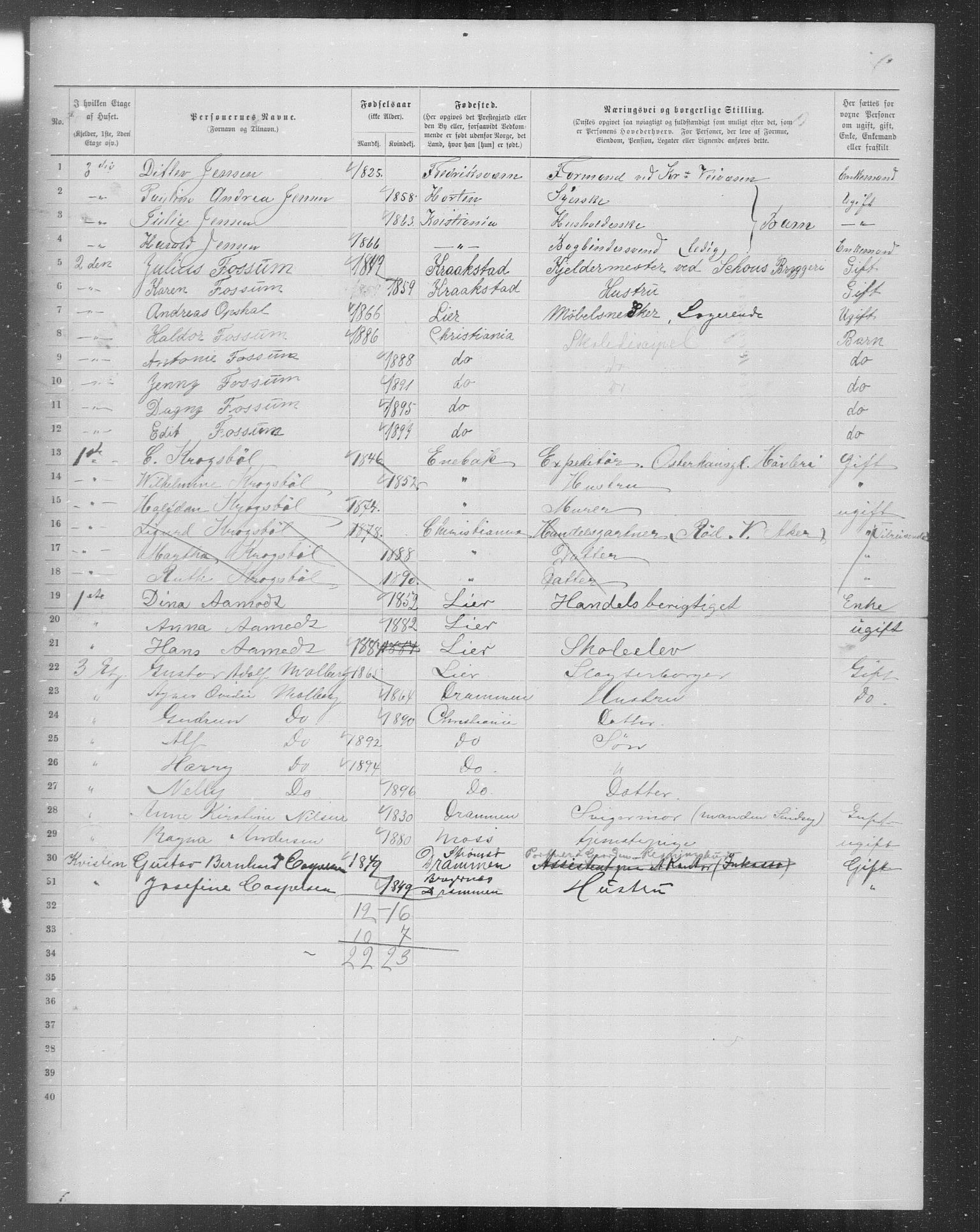 OBA, Municipal Census 1899 for Kristiania, 1899, p. 6554