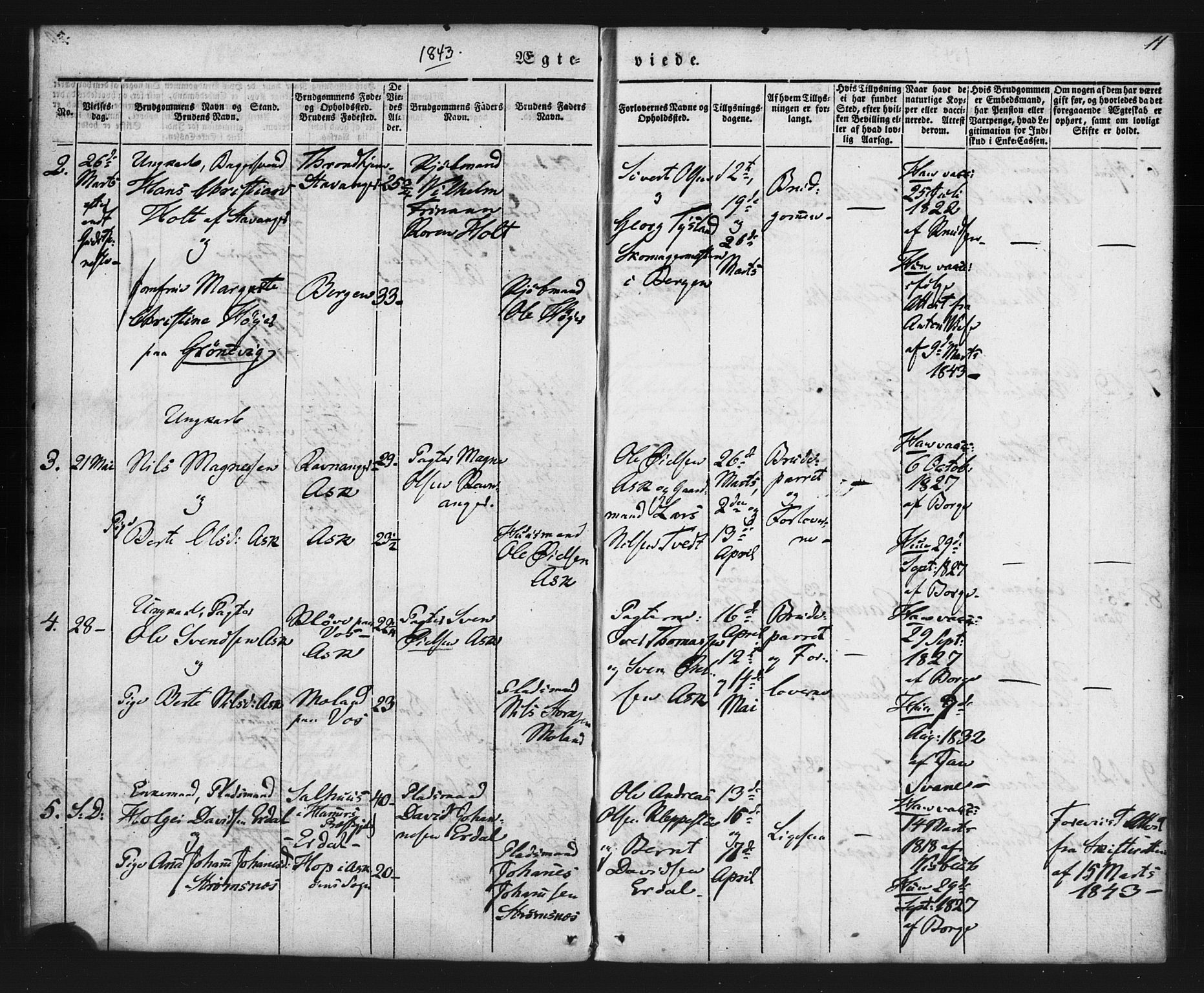 Askøy Sokneprestembete, AV/SAB-A-74101/H/Ha/Haa/Haaa/L0006: Parish register (official) no. A 6, 1840-1852, p. 11