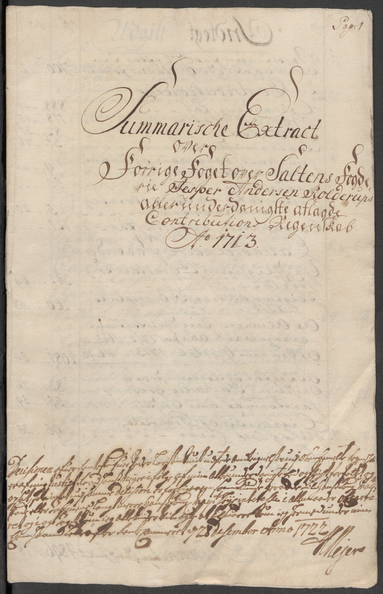 Rentekammeret inntil 1814, Reviderte regnskaper, Fogderegnskap, RA/EA-4092/R66/L4583: Fogderegnskap Salten, 1713, p. 14