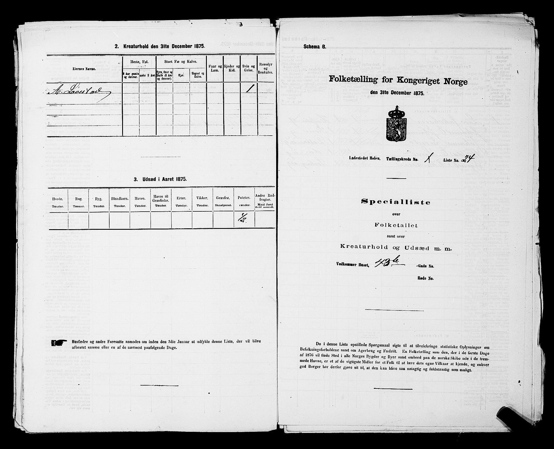 RA, 1875 census for 0204B Vestby/Hølen, 1875, p. 28