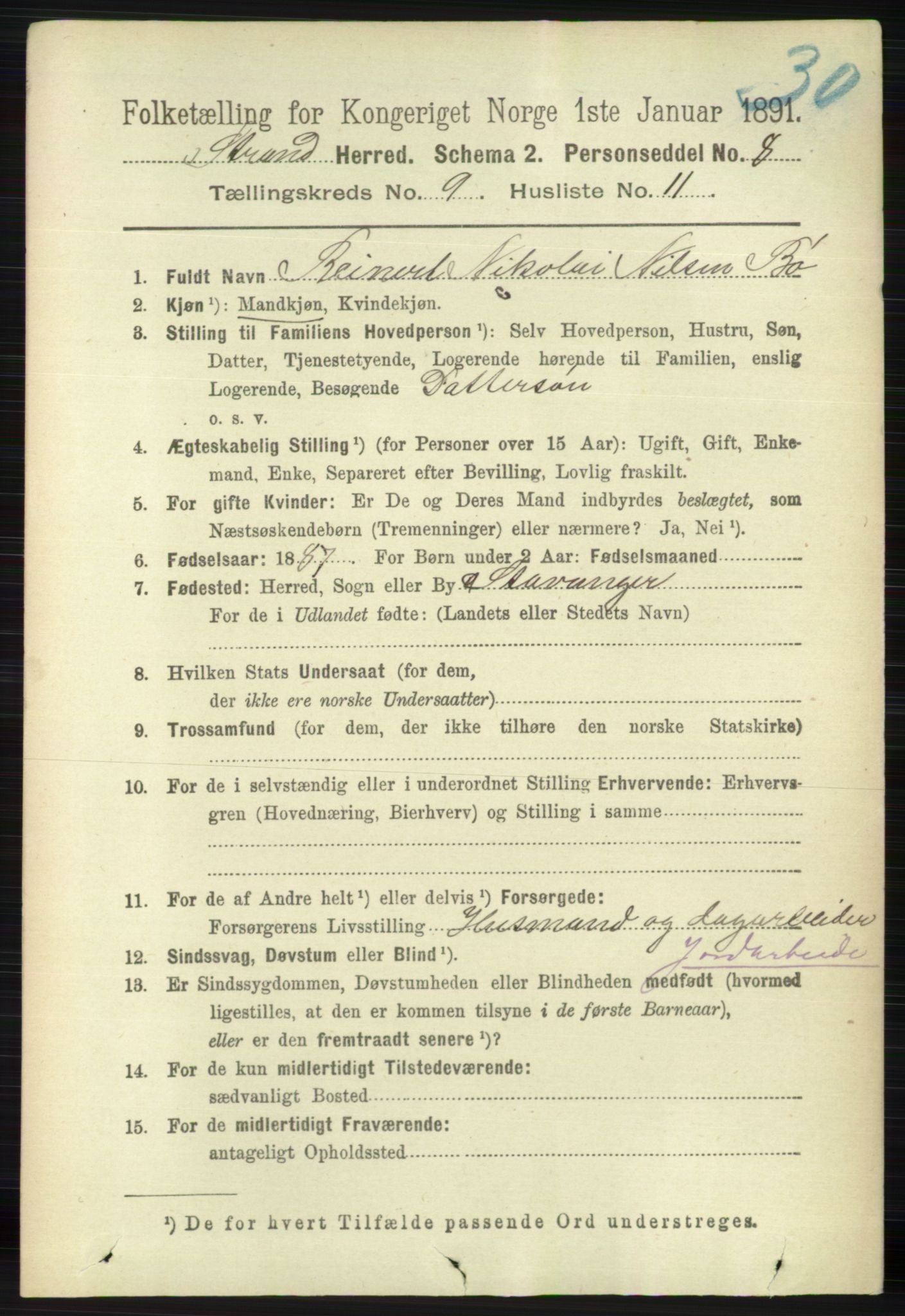 RA, 1891 census for 1130 Strand, 1891, p. 2699