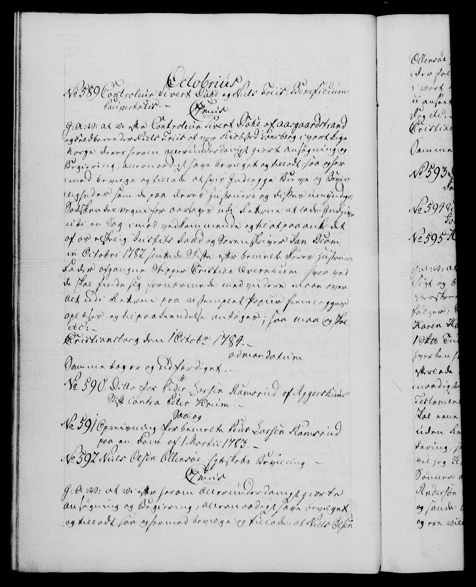 Danske Kanselli 1572-1799, RA/EA-3023/F/Fc/Fca/Fcaa/L0050: Norske registre, 1784-1785, p. 353b