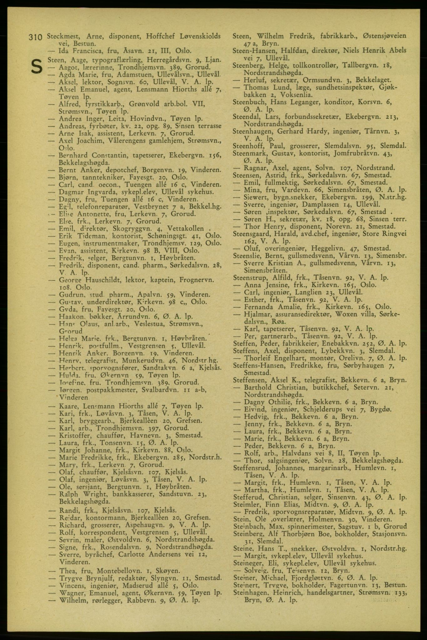 Aker adressebok/adressekalender, PUBL/001/A/006: Aker adressebok, 1937-1938, p. 310