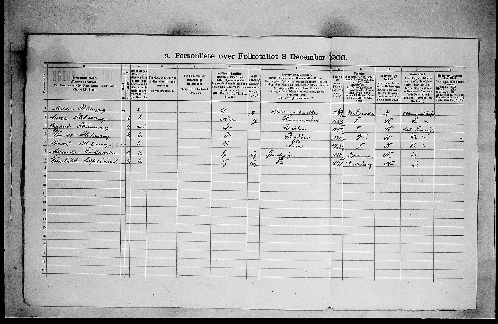 SAO, 1900 census for Kristiania, 1900, p. 5300