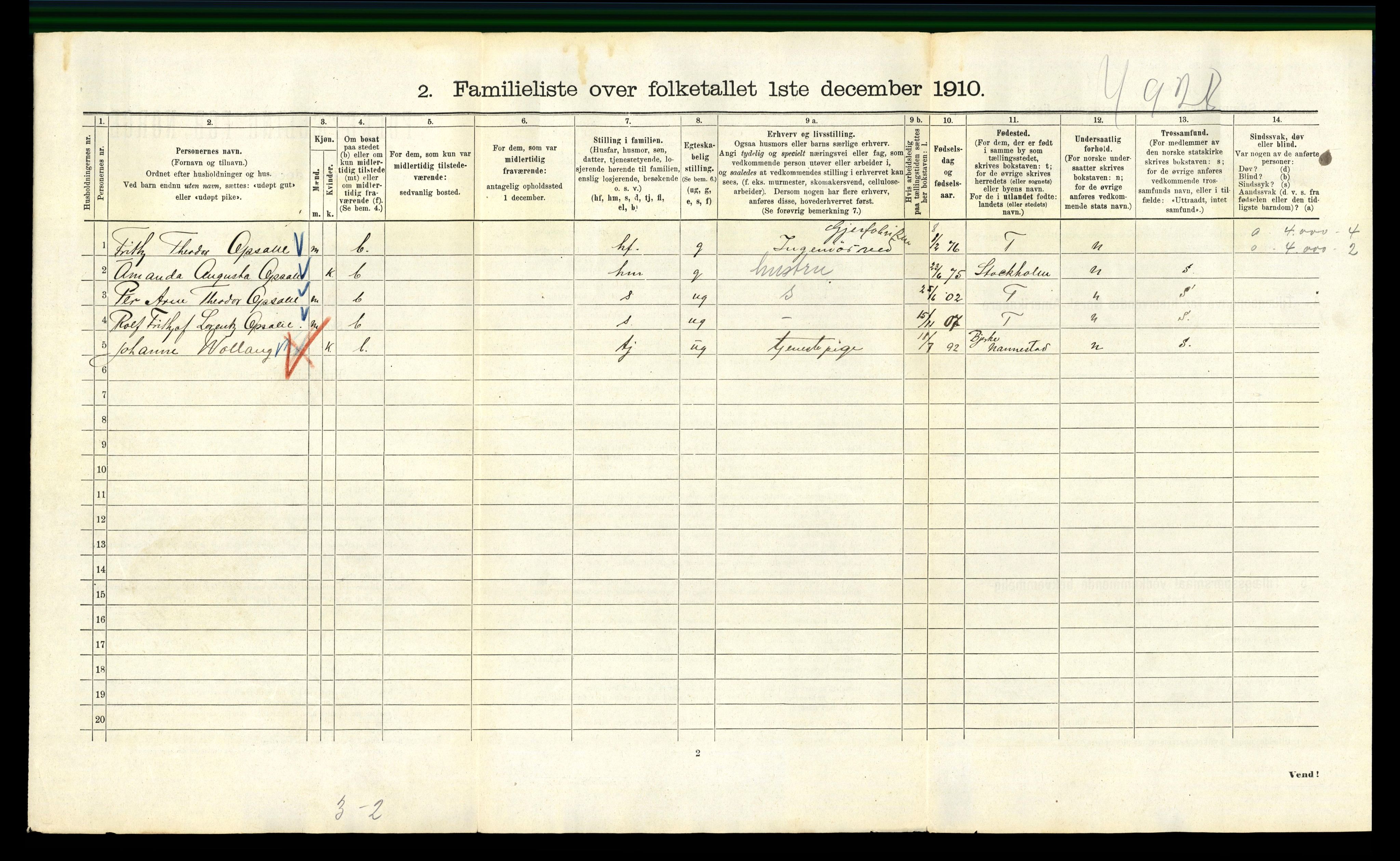 RA, 1910 census for Kristiania, 1910, p. 111106