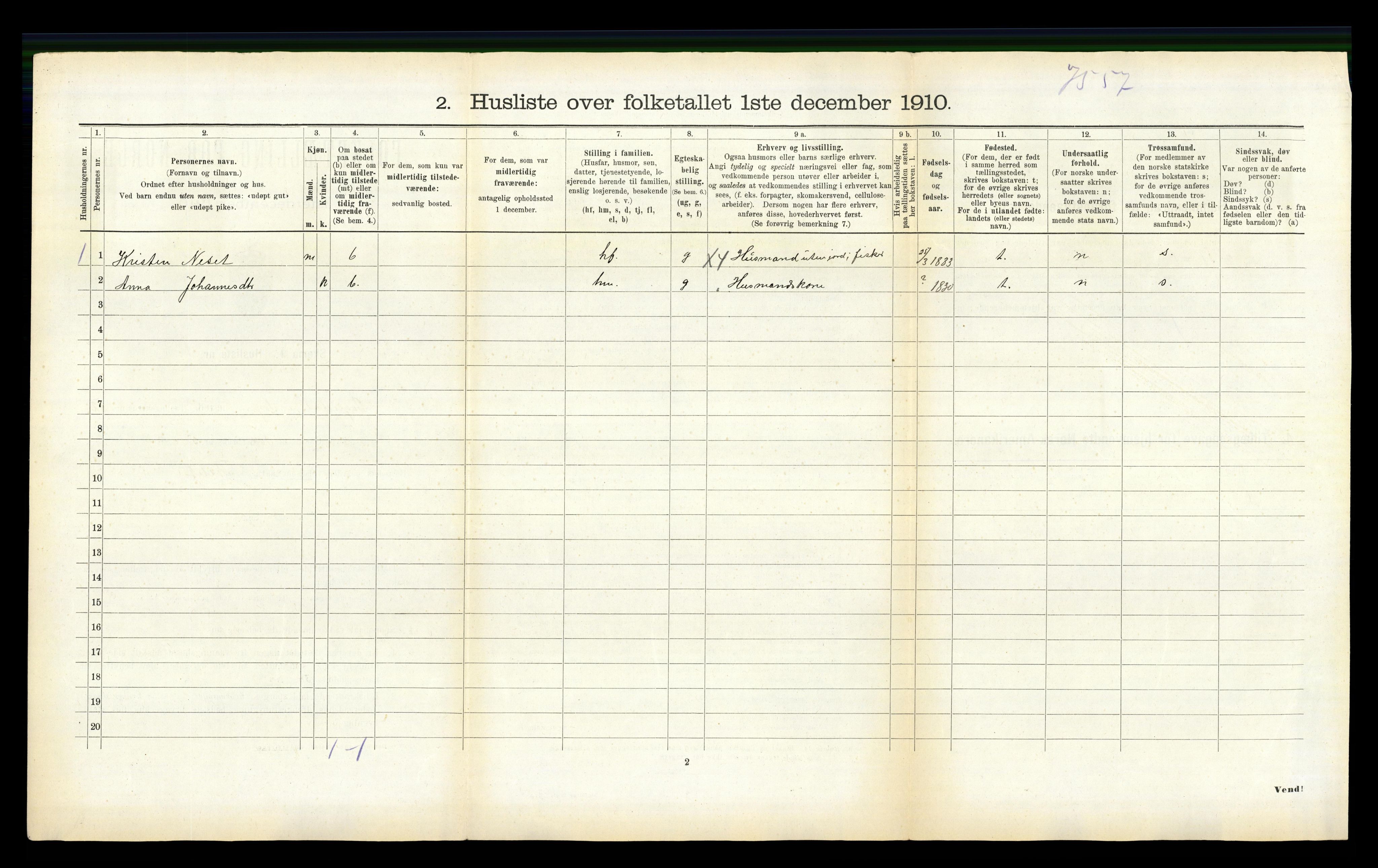 RA, 1910 census for Sogndal, 1910, p. 1177